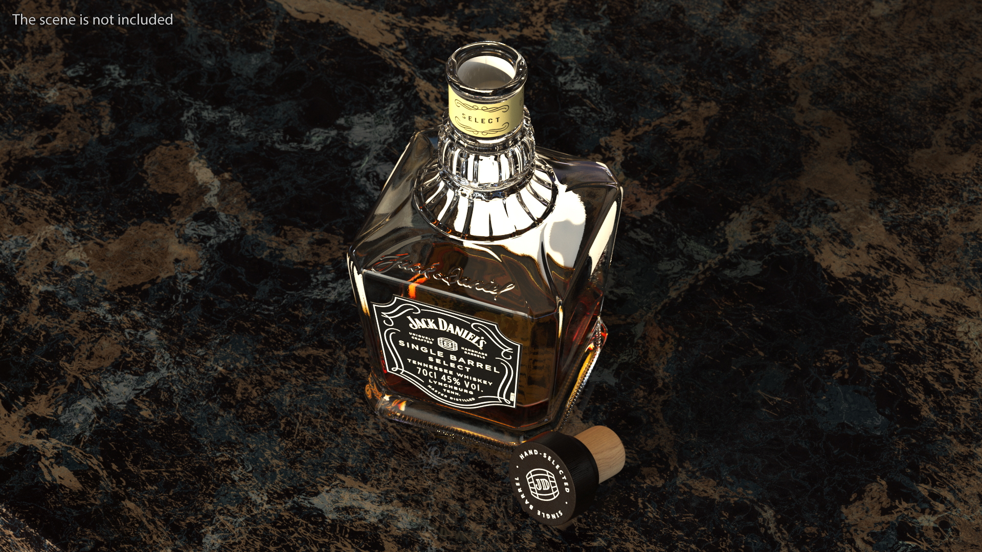 3D Open Bottle of Jack Daniels Single Barrel