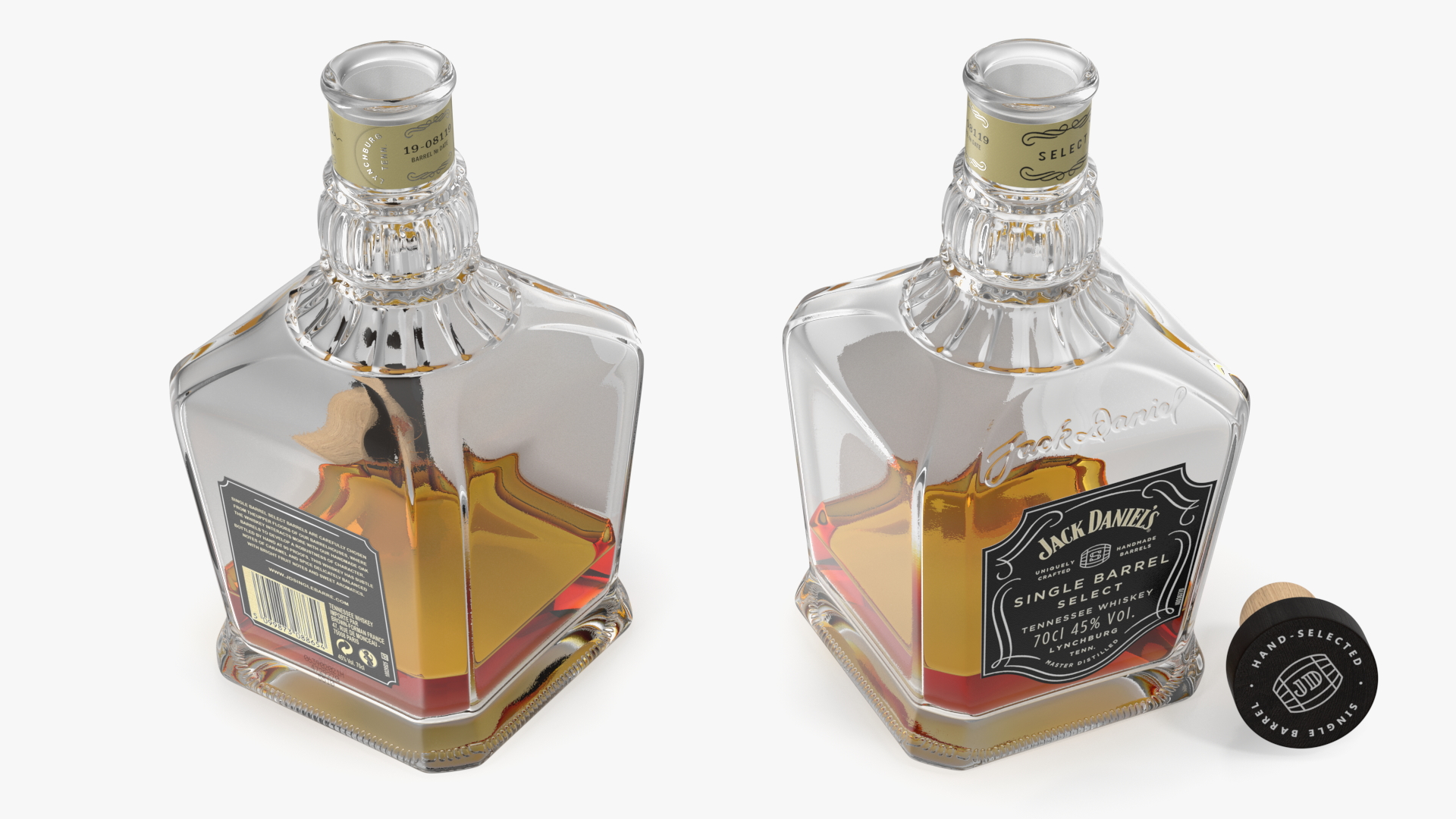 3D Open Bottle of Jack Daniels Single Barrel