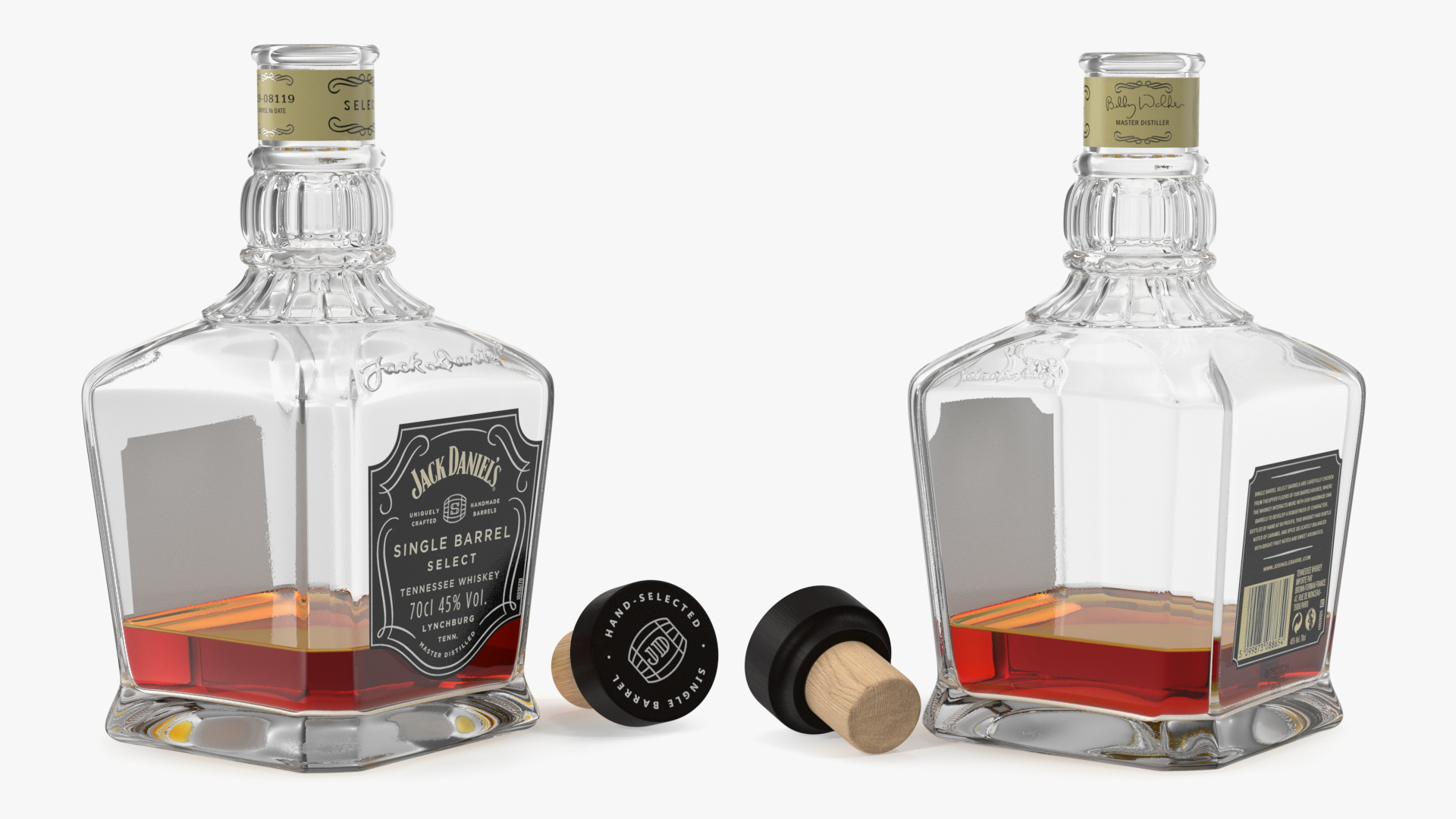 3D Open Bottle of Jack Daniels Single Barrel