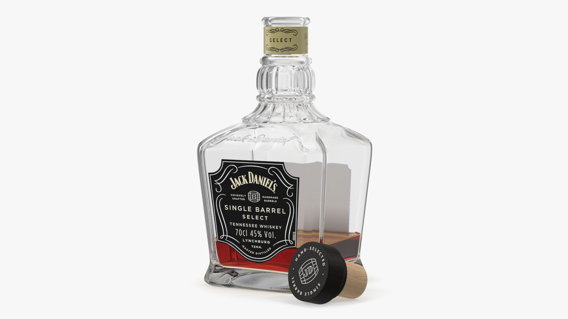 3D Open Bottle of Jack Daniels Single Barrel