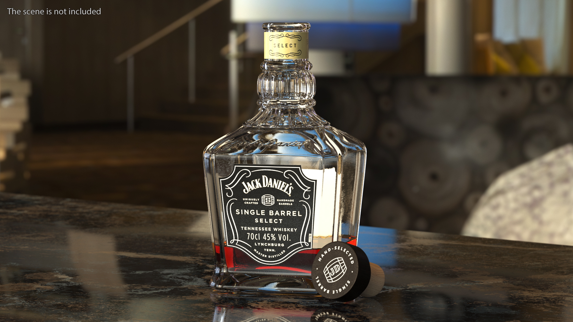 3D Open Bottle of Jack Daniels Single Barrel