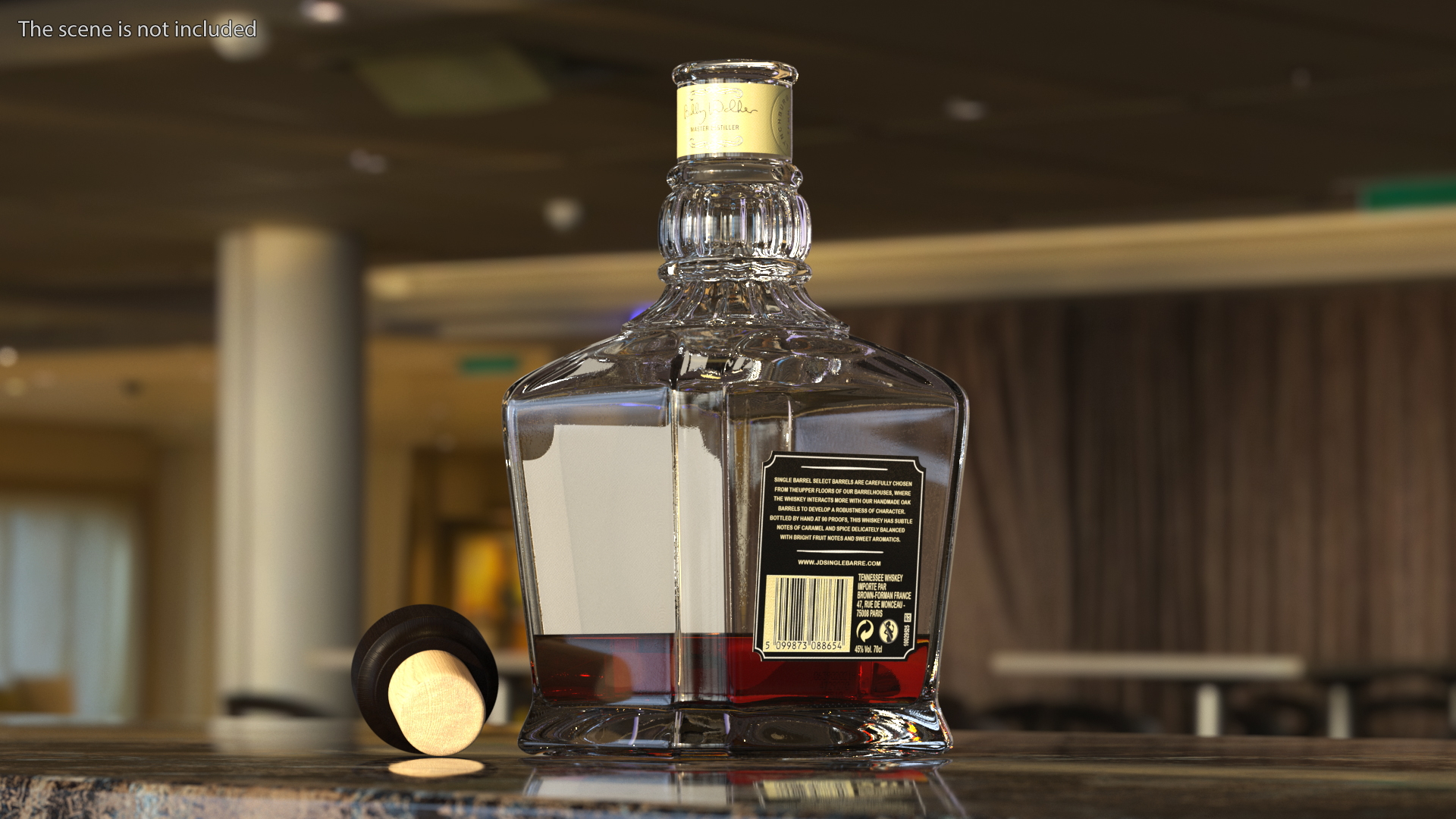 3D Open Bottle of Jack Daniels Single Barrel