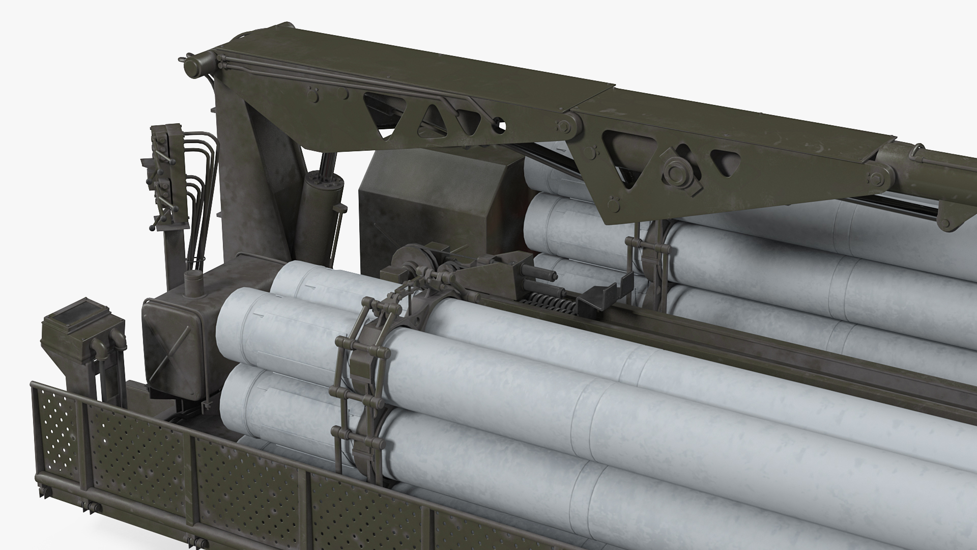 3D model Spare Rockets Containers with Crane