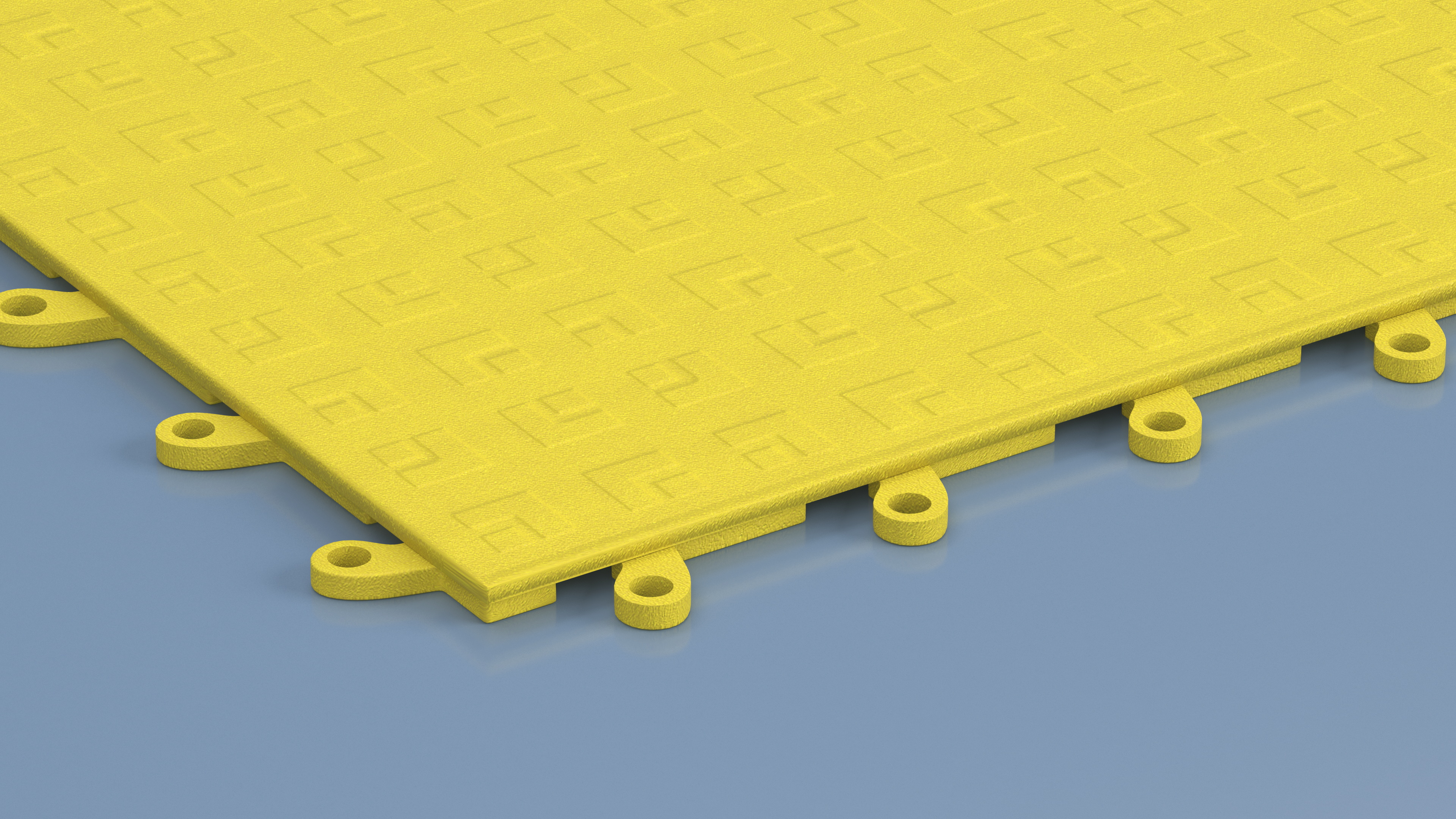 Interlocking Floor Mat Tile Yellow 3D model