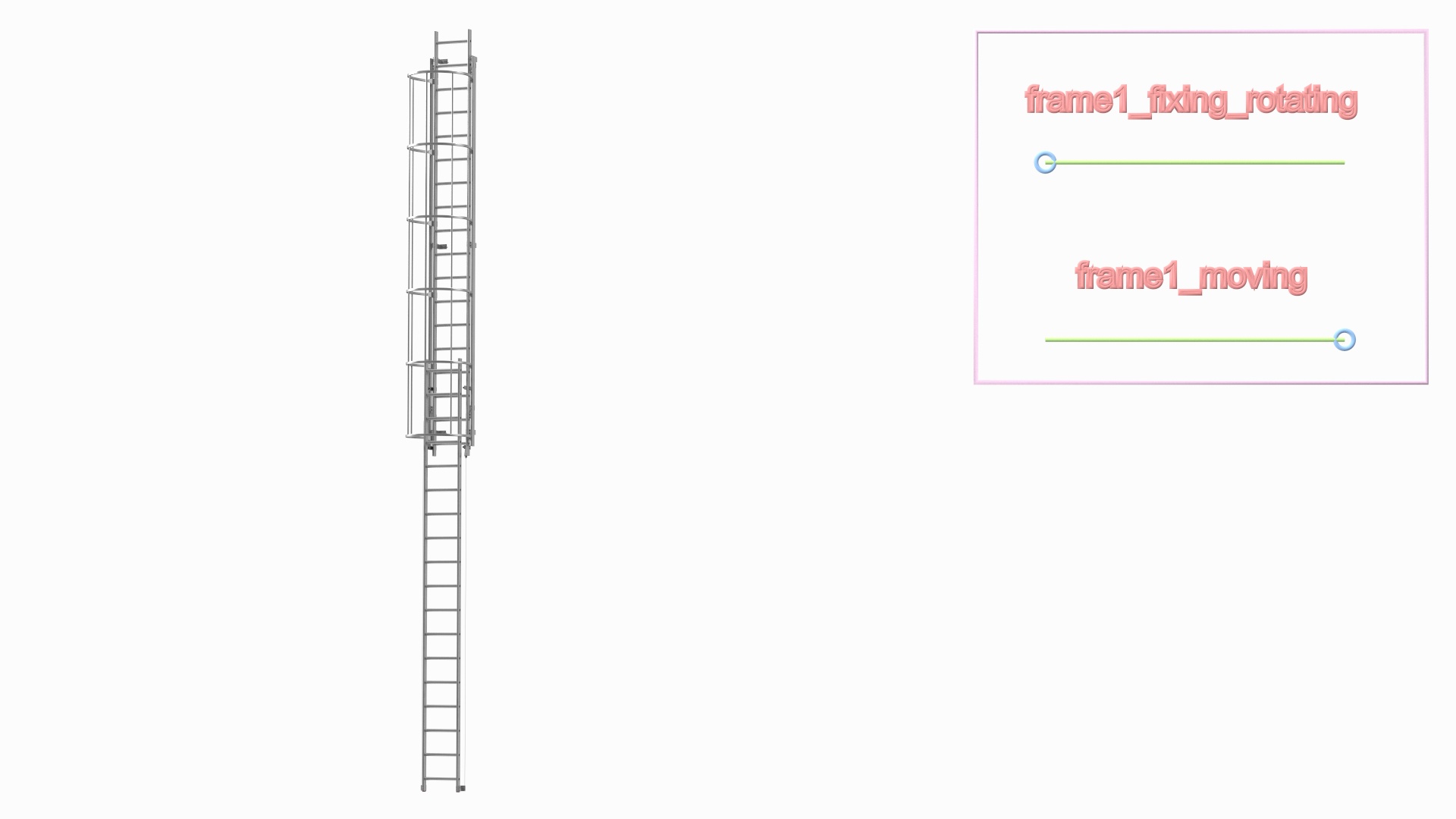 3D Fire Escape Dropdown Ladder Rigged for Cinema 4D model