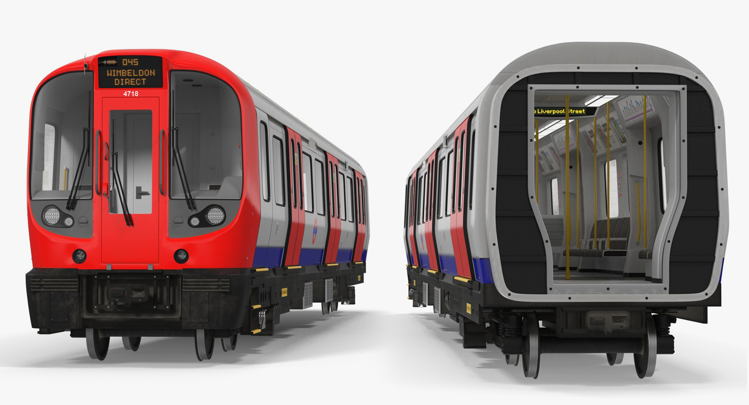 3D model London Subway Train S8 Locomotive Rigged