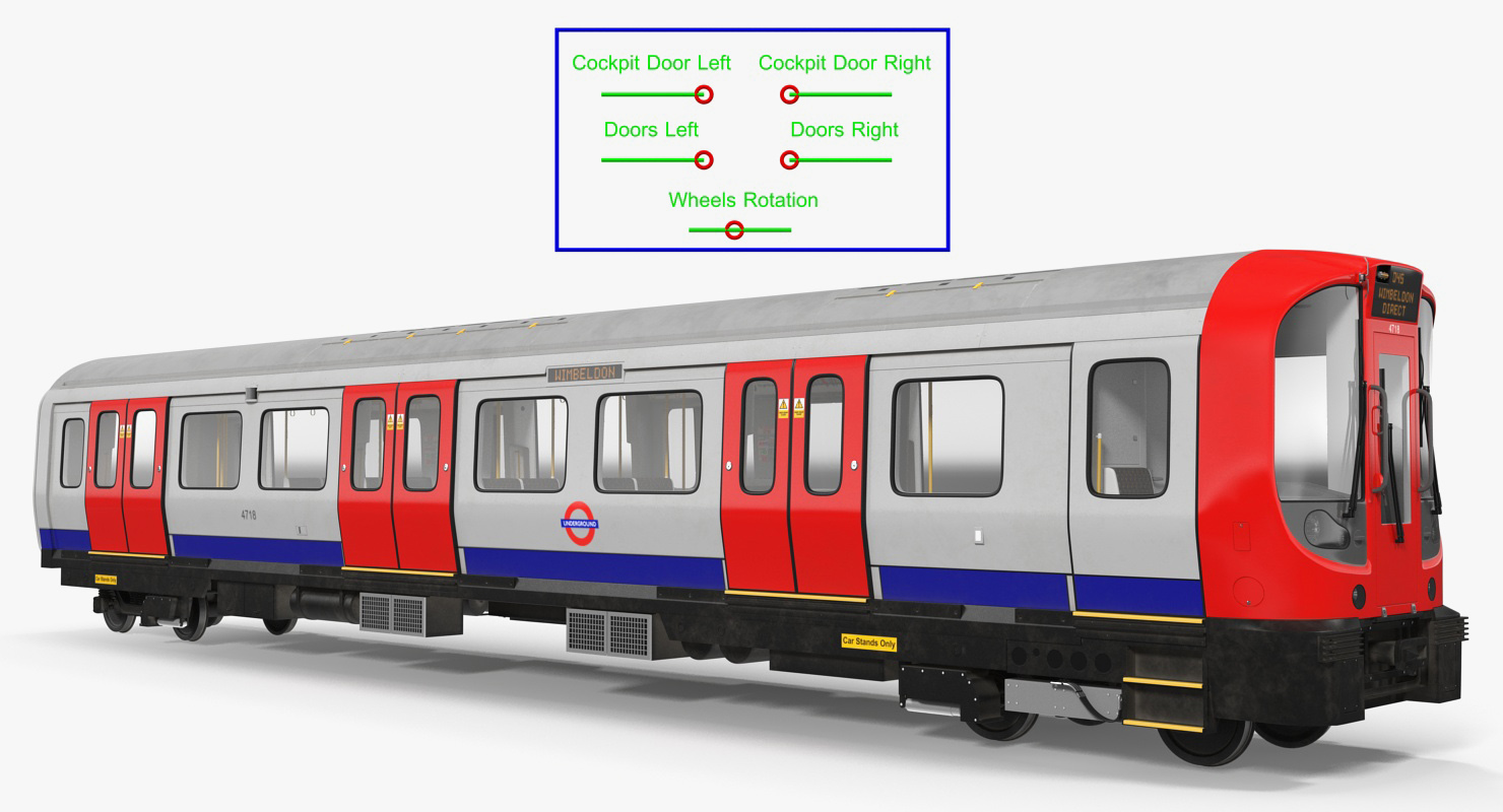 3D model London Subway Train S8 Locomotive Rigged