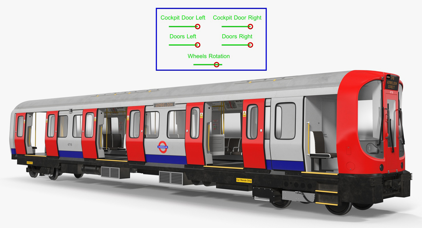 3D model London Subway Train S8 Locomotive Rigged