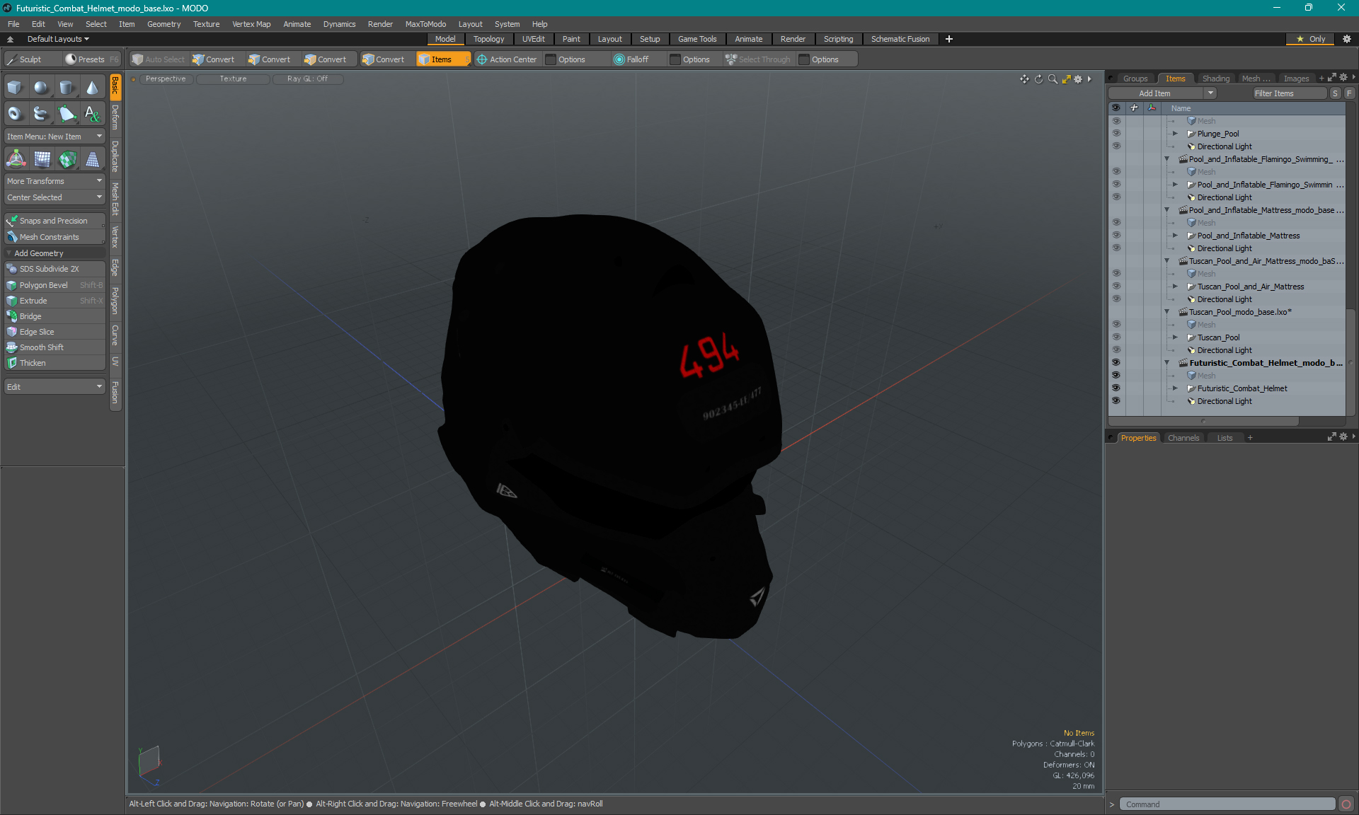 Futuristic Combat Helmet 3D model