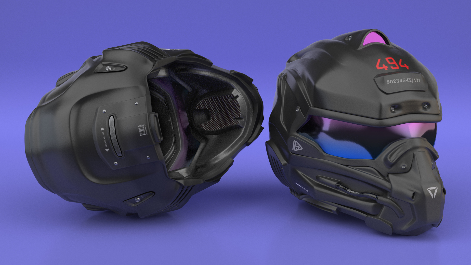 Futuristic Combat Helmet 3D model