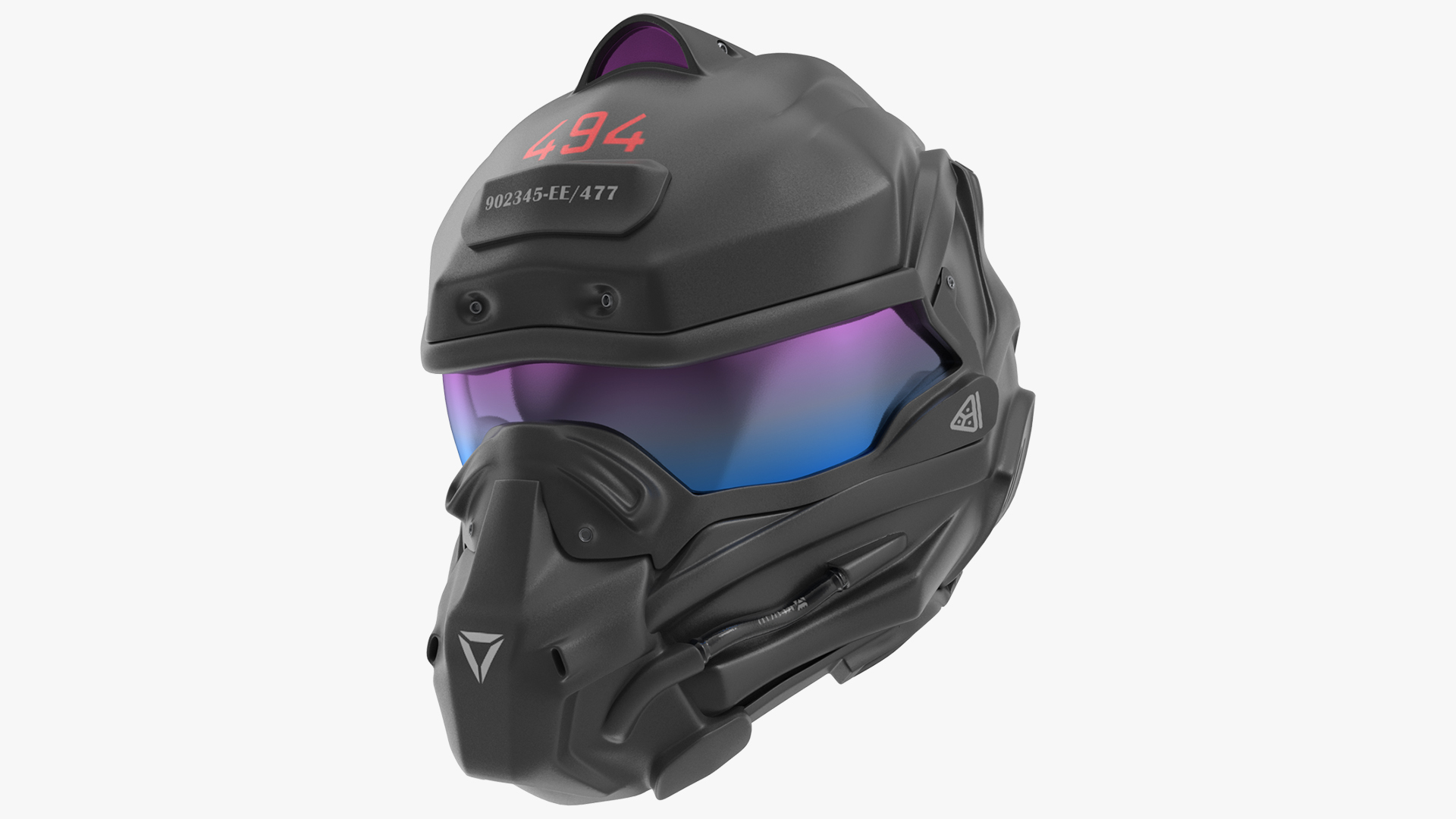 Futuristic Combat Helmet 3D model