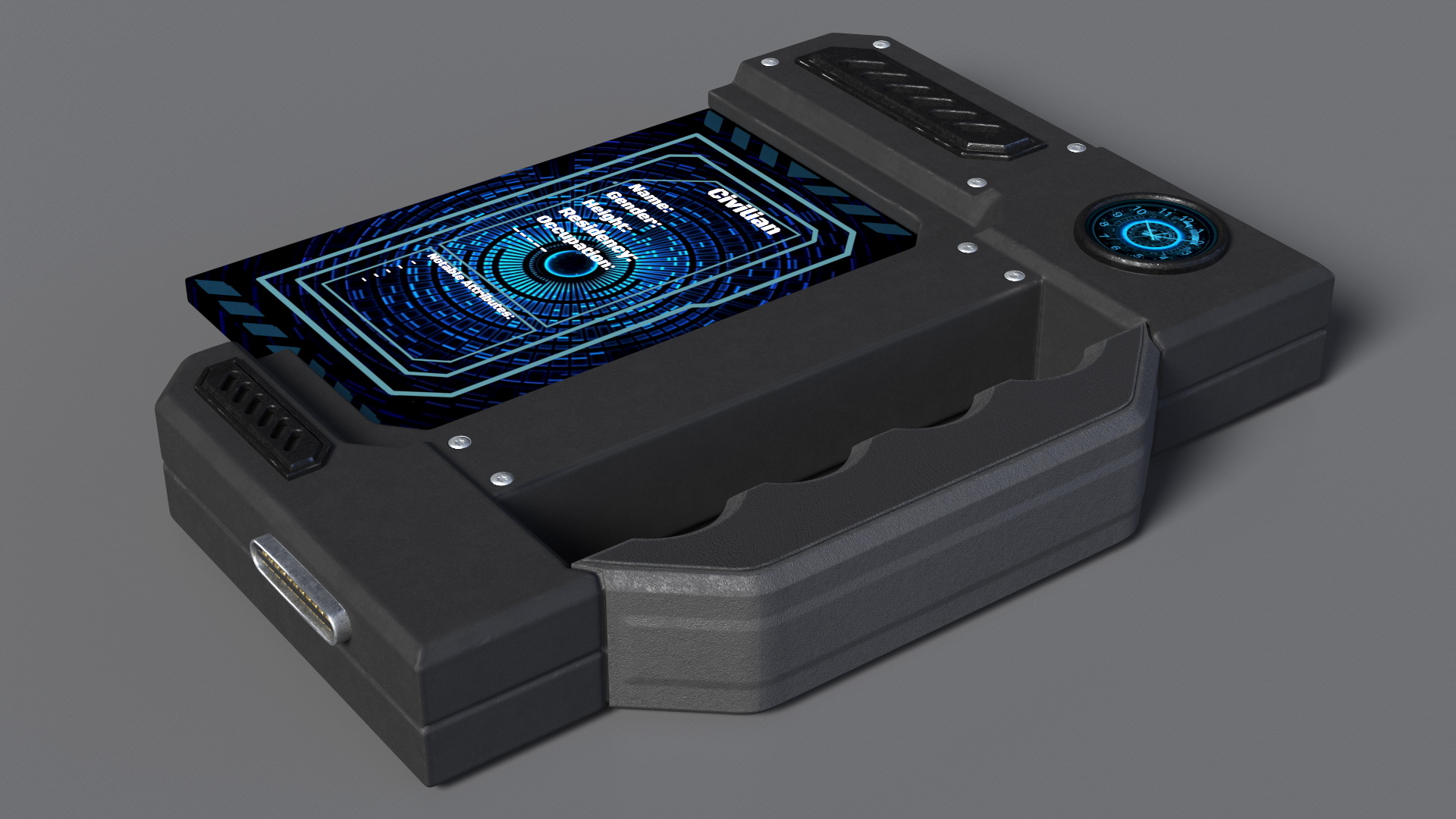 New Sci-Fi Phone Device Black 3D model