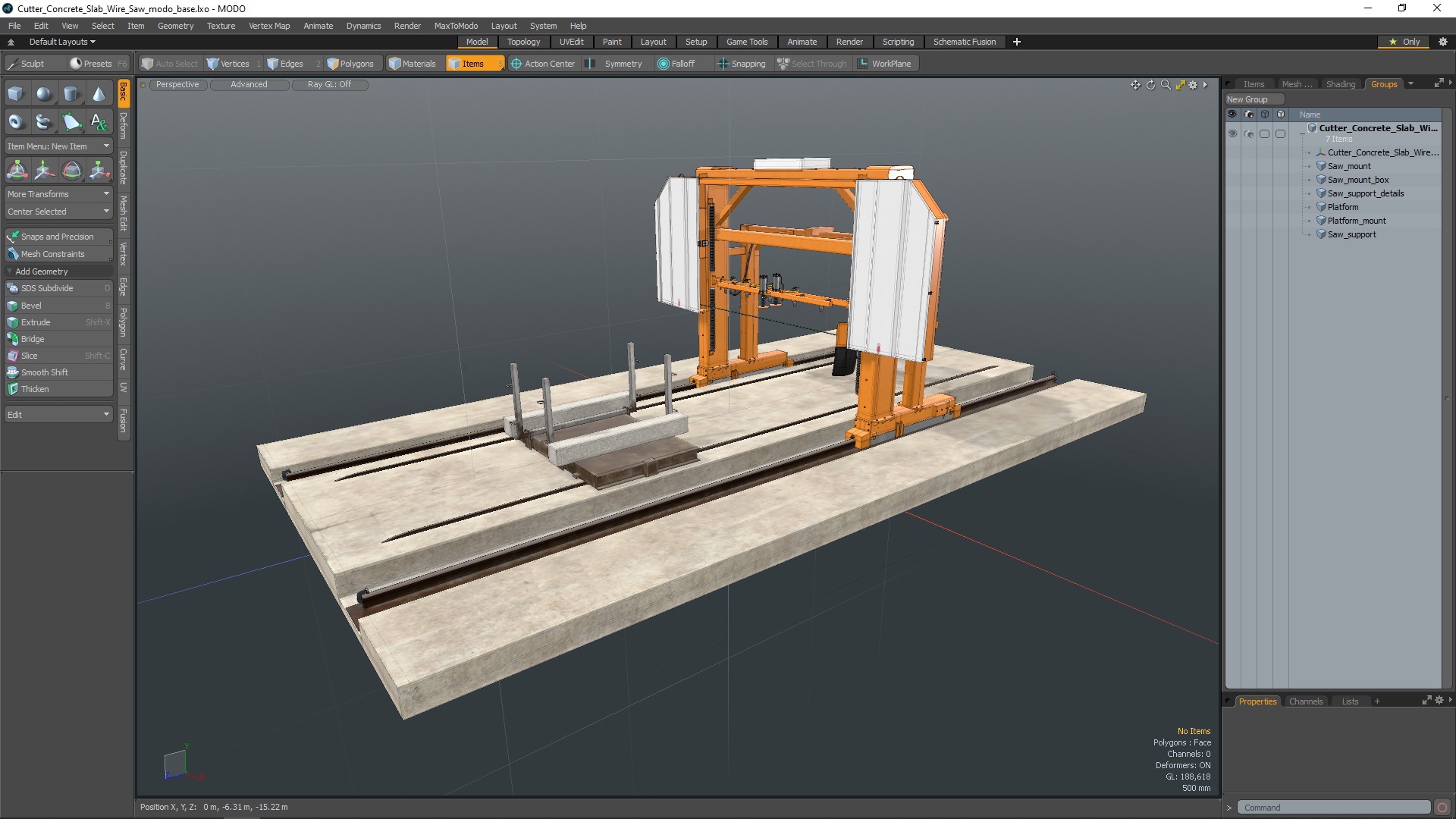 Cutter Concrete Slab Wire Saw 3D model