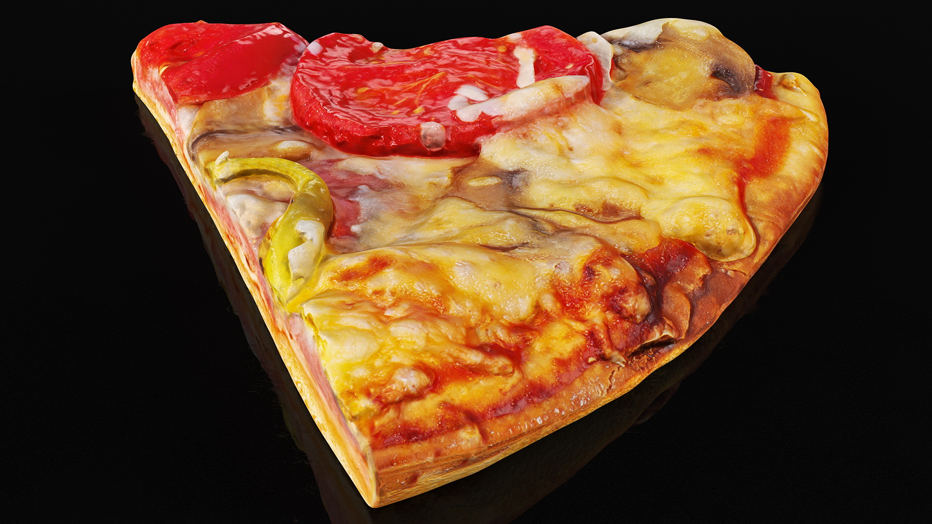 3D model Pizza with Slice Cut