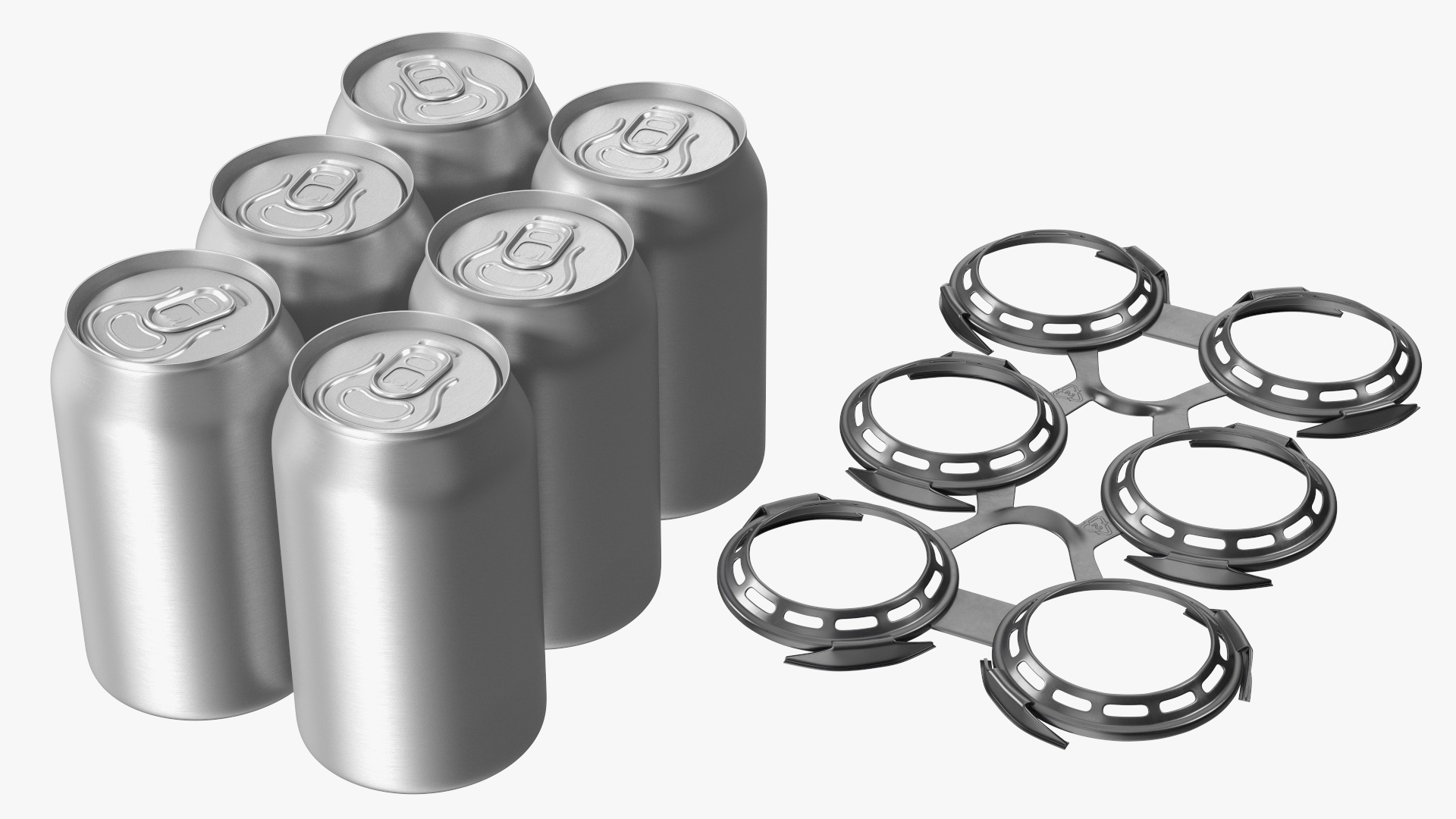 Plastic 6 Pack Rings for Soda Cans 3D model