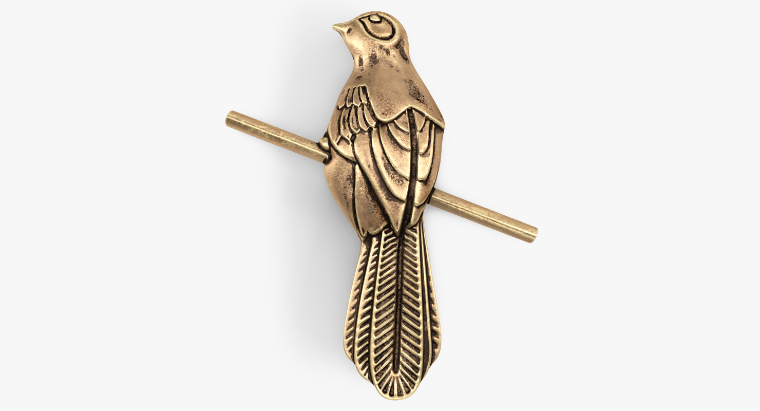 3D Game Of Thrones Mockingbird Pin Golden model