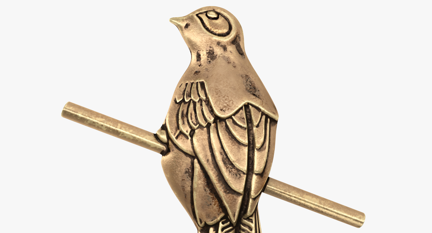 3D Game Of Thrones Mockingbird Pin Golden model