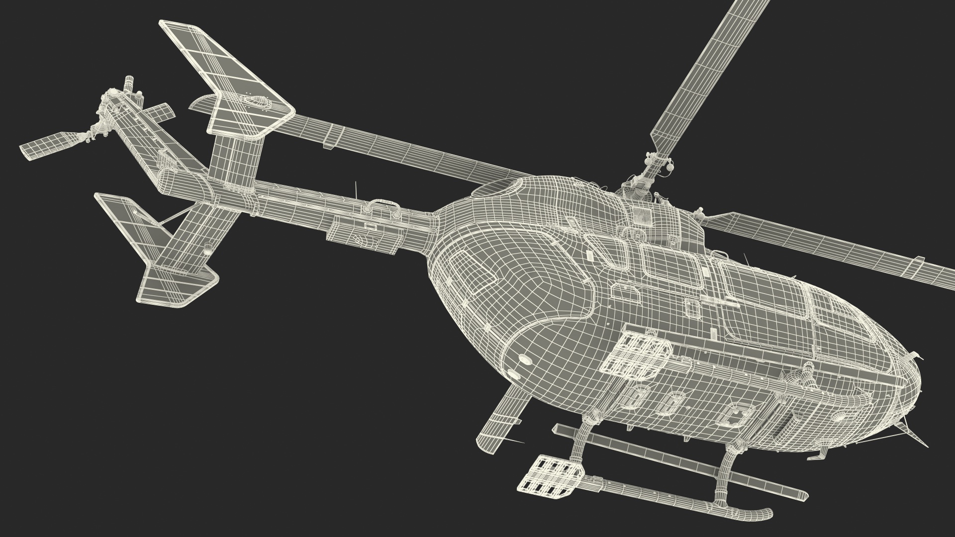 Hospital Ship with Medical Helicopter 3D