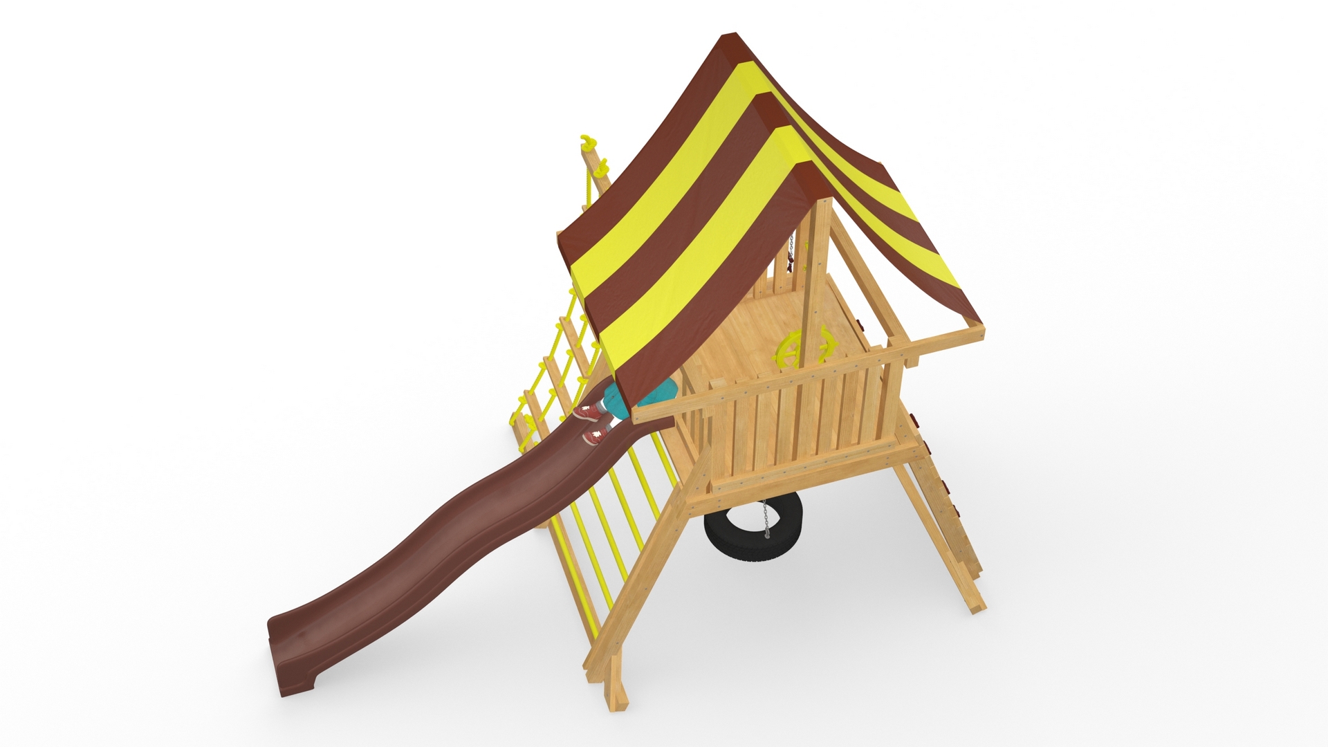 Little Girl on Slide Fur 3D model