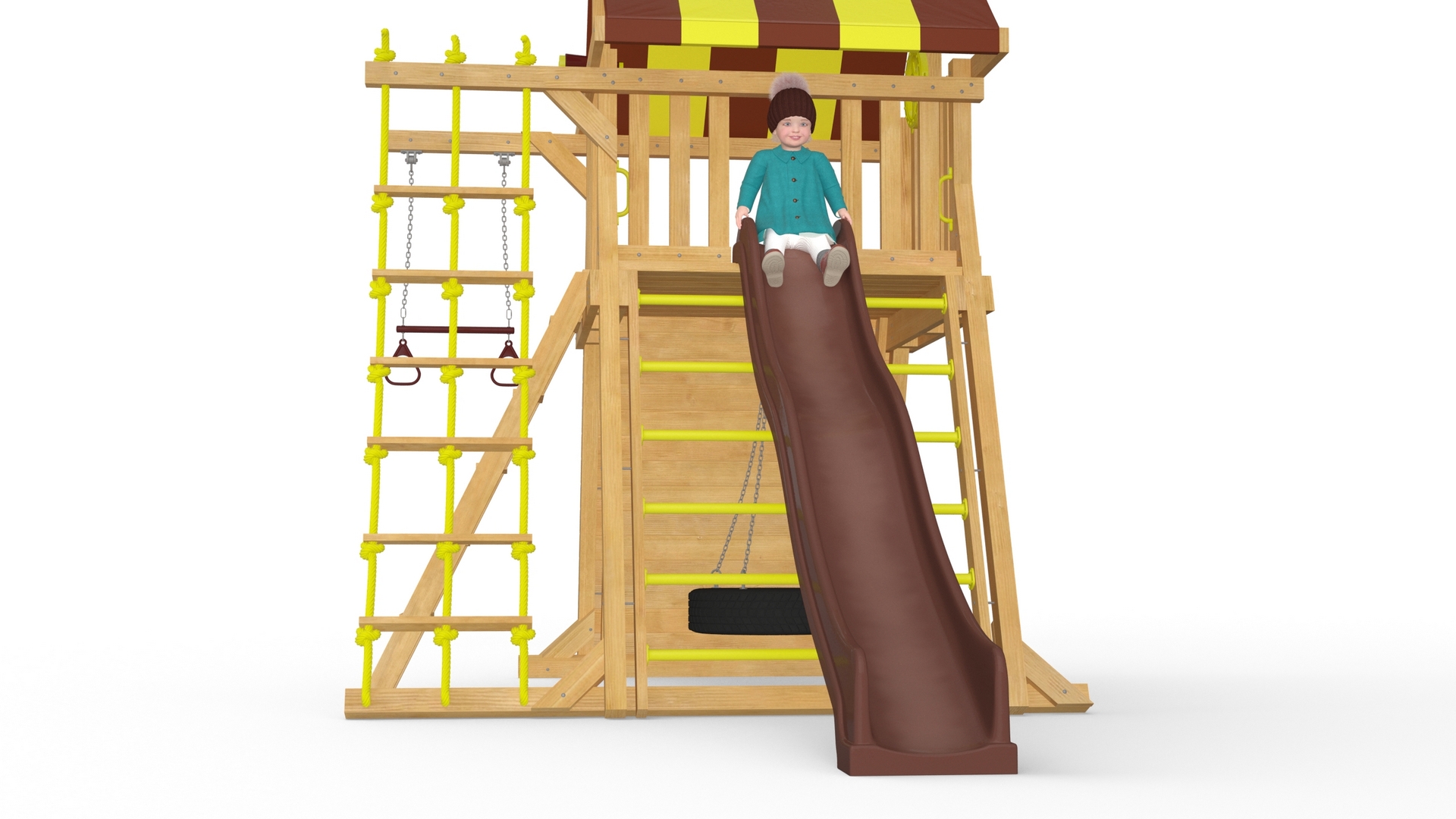 Little Girl on Slide Fur 3D model