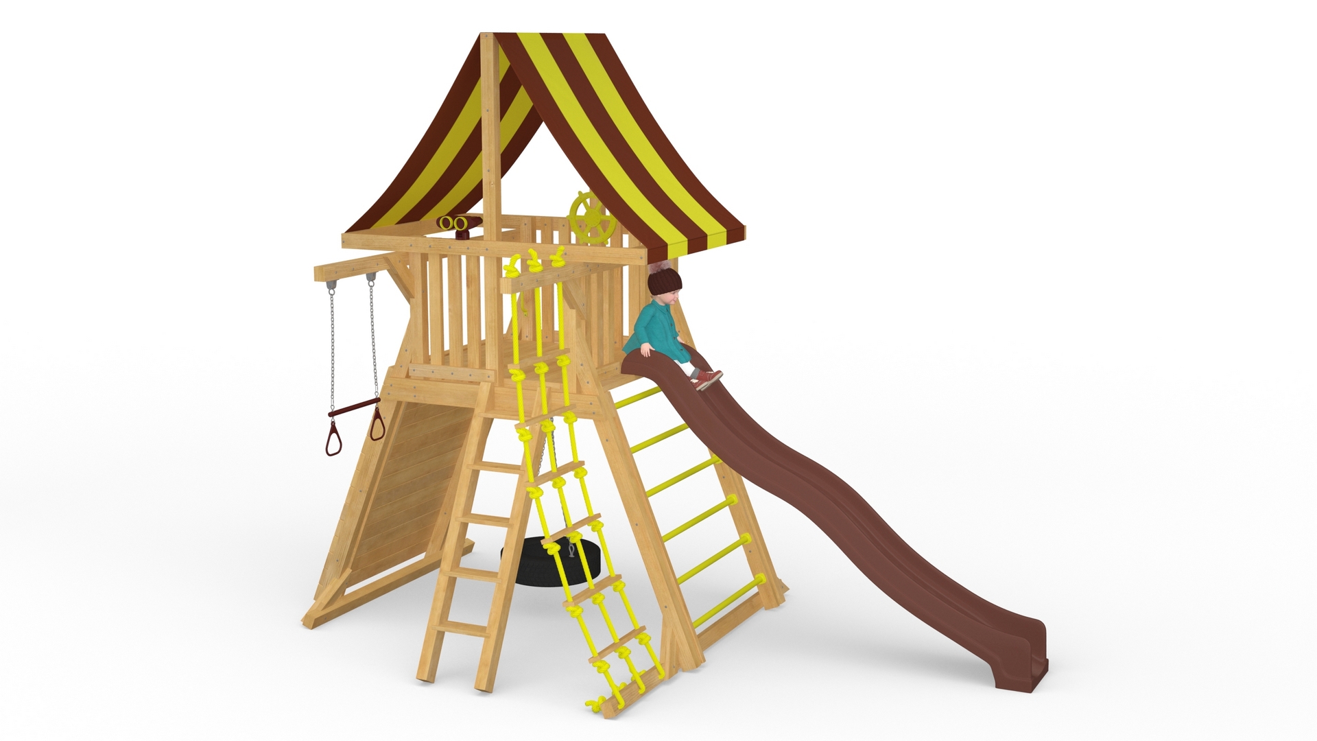 Little Girl on Slide Fur 3D model