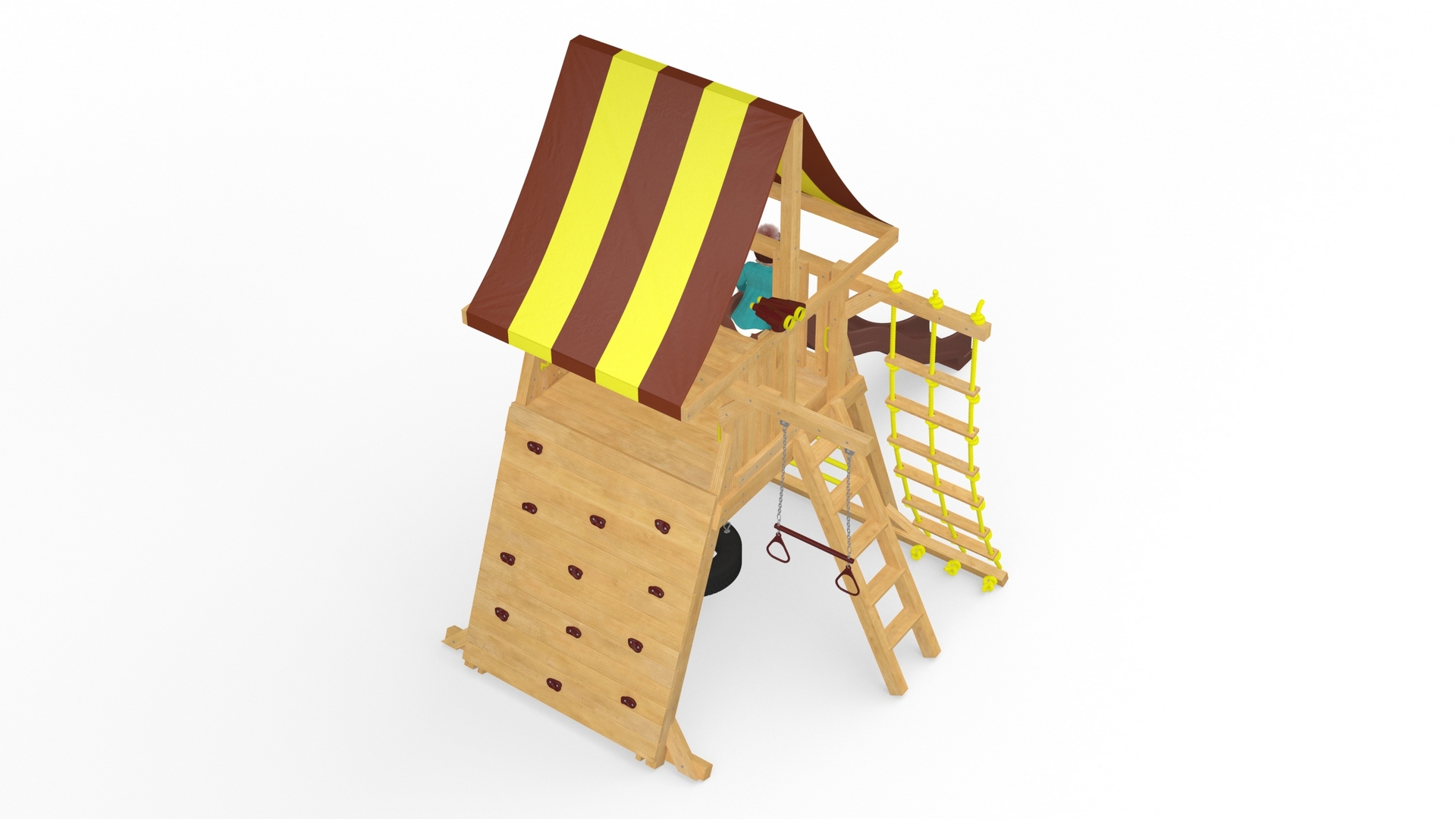 Little Girl on Slide Fur 3D model