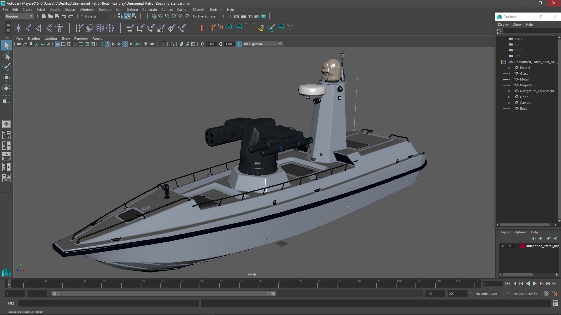 3D model Unmanned Patrol Boat