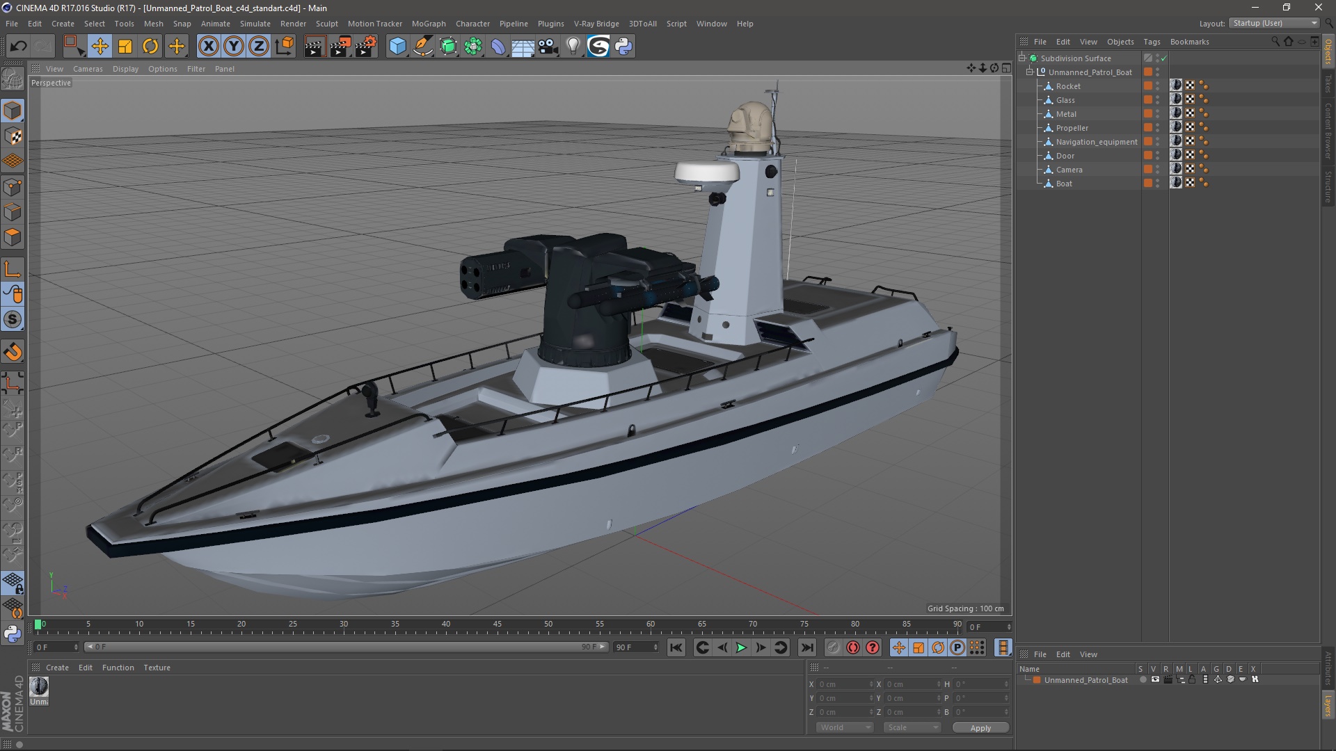 3D model Unmanned Patrol Boat