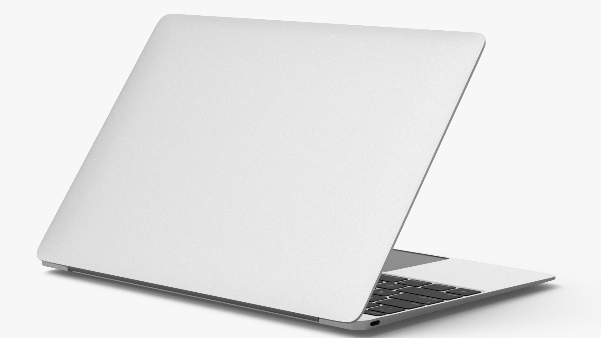 3D Silver Thin Laptop model