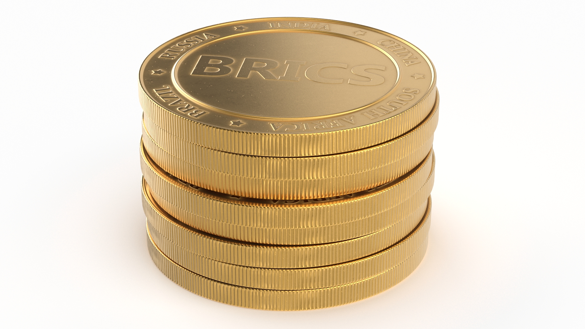 Pile of BRICS Coins 3D model