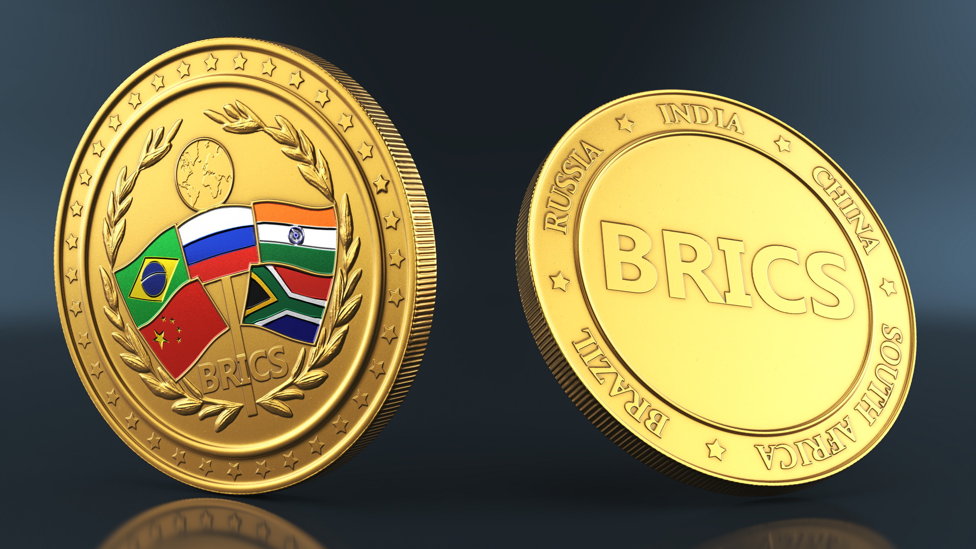 Pile of BRICS Coins 3D model