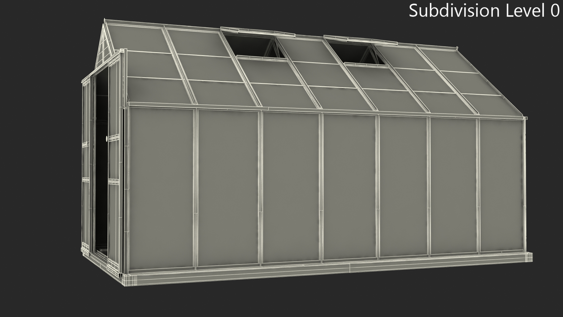 Garden Greenhouse with Rack 3D