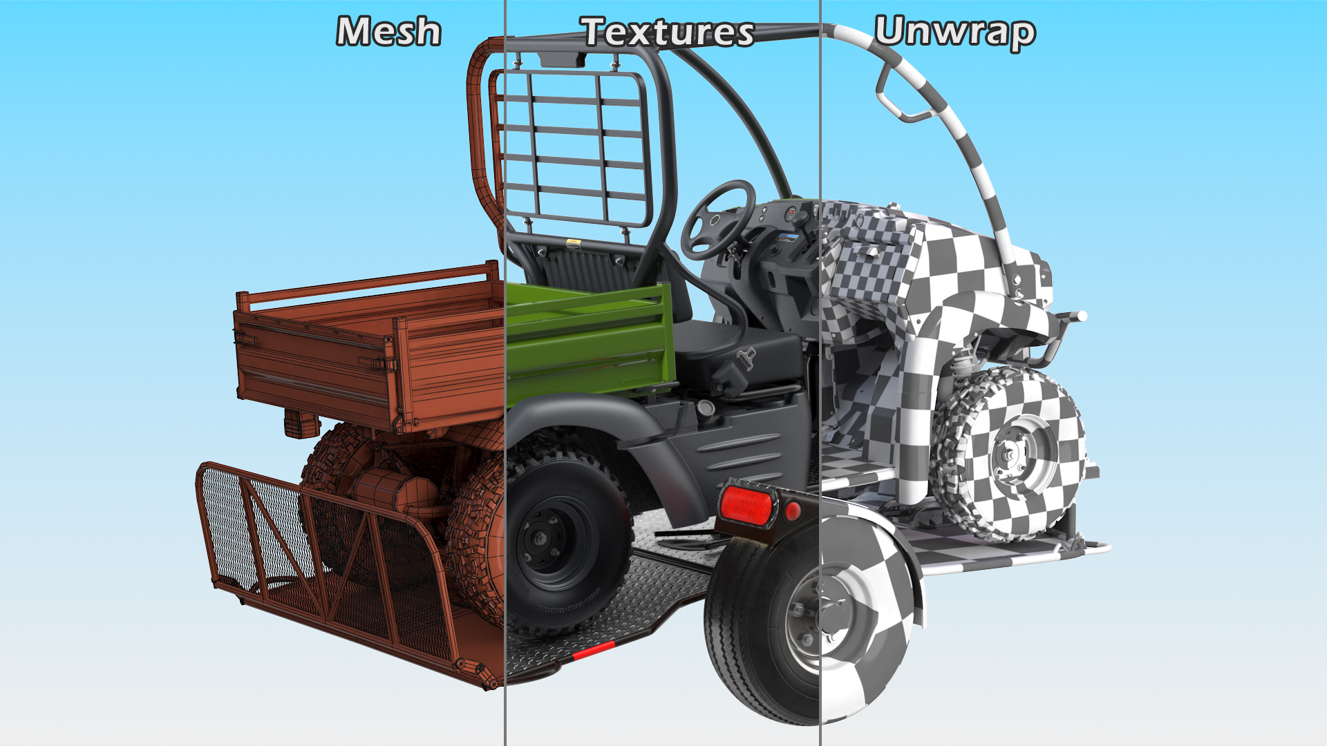 ATV Trailer with 4x4 Quadrocycle 3D