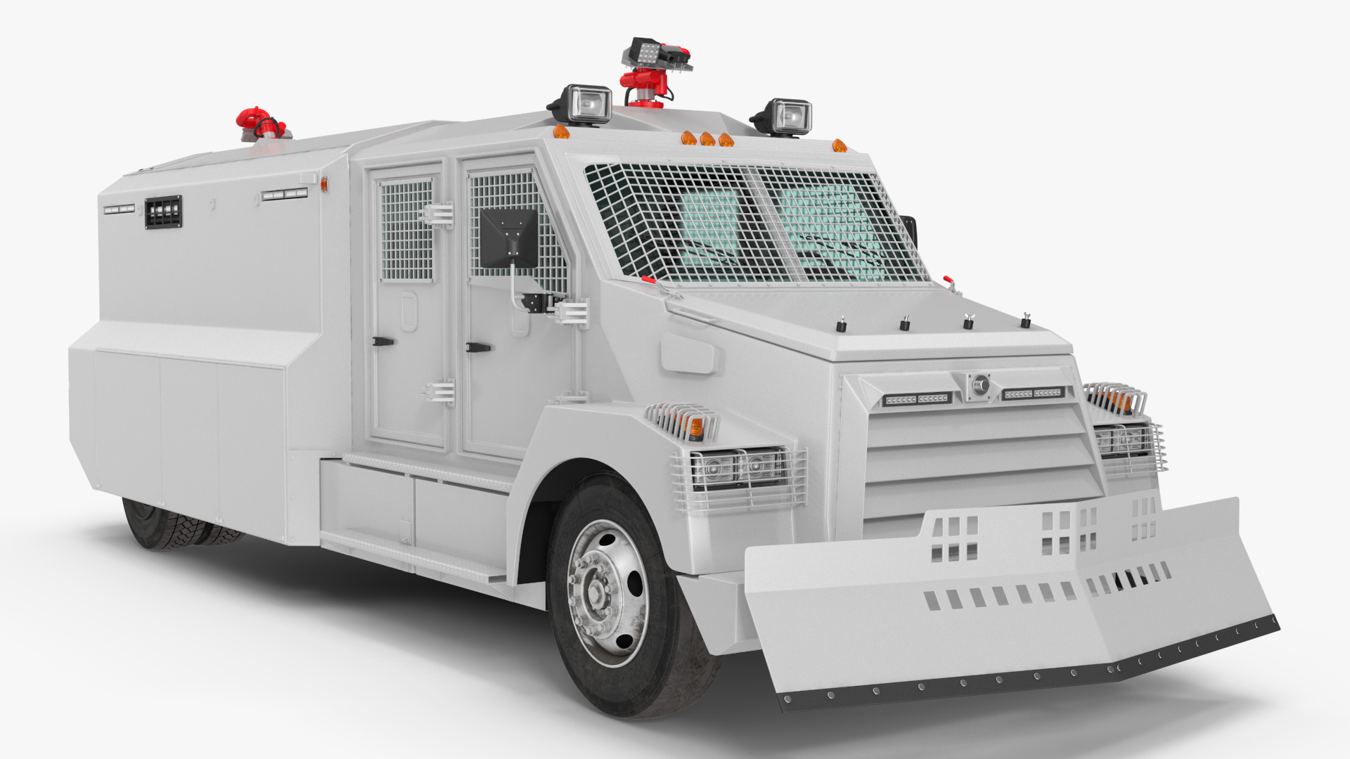 Anti Riot Vehicle White Simple Interior 3D model