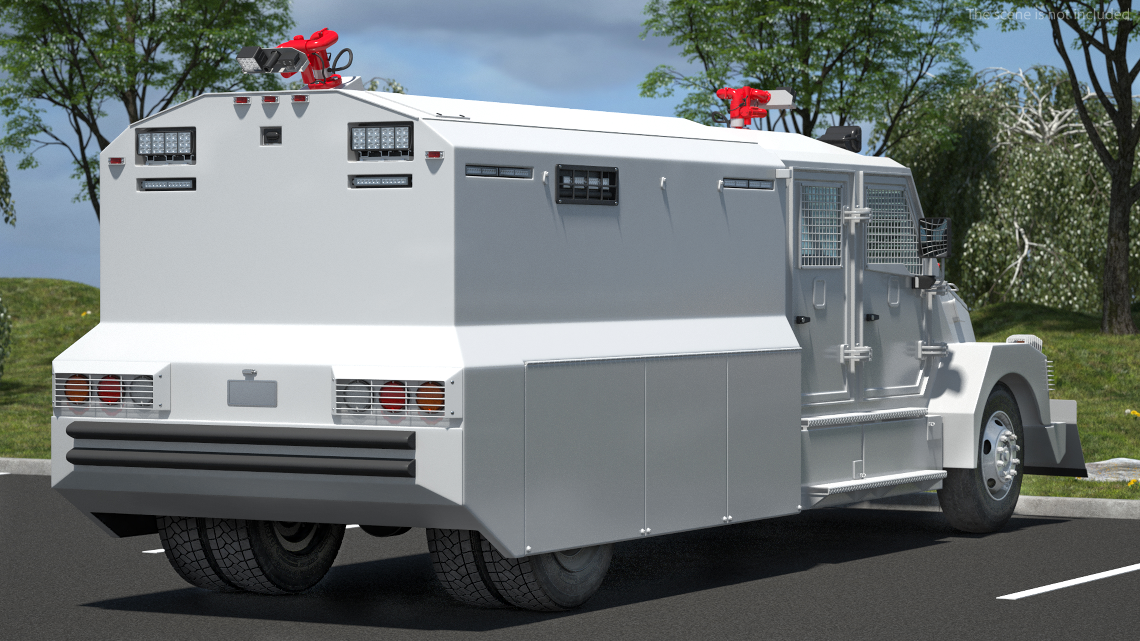 Anti Riot Vehicle White Simple Interior 3D model