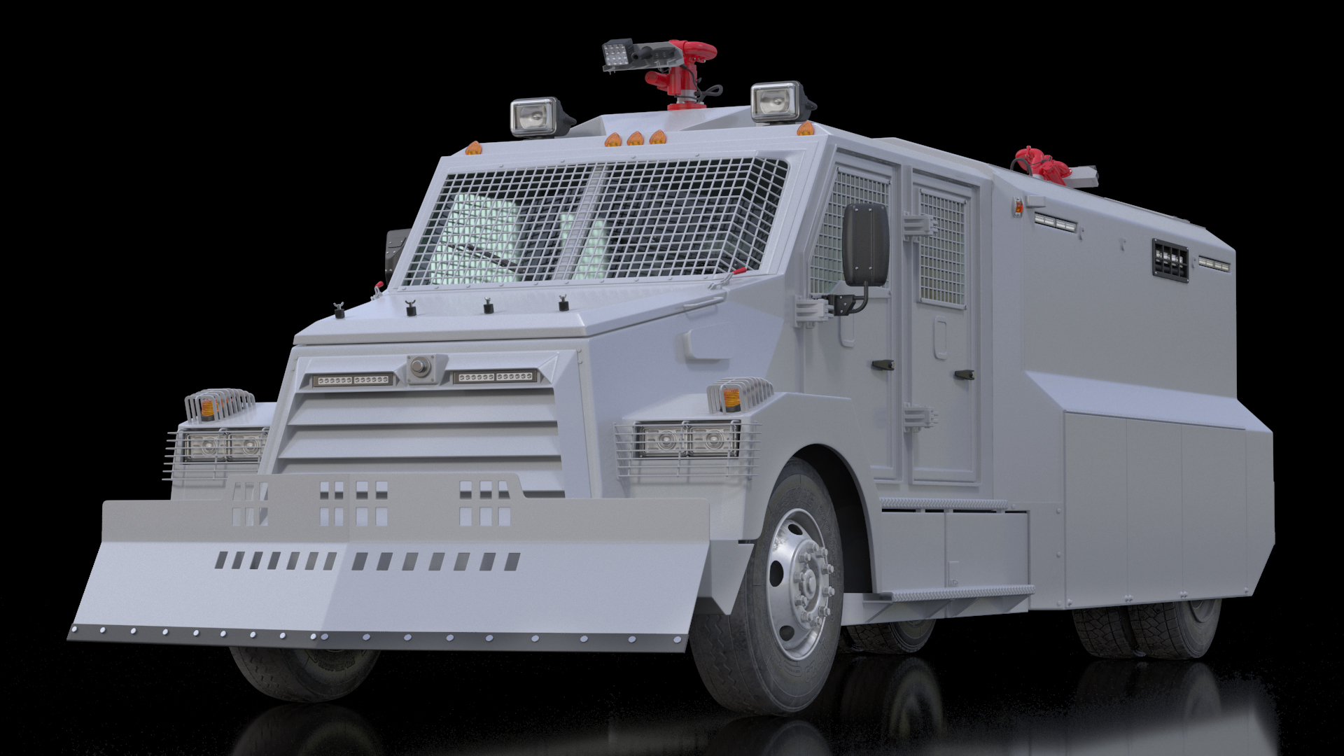 Anti Riot Vehicle White Simple Interior 3D model