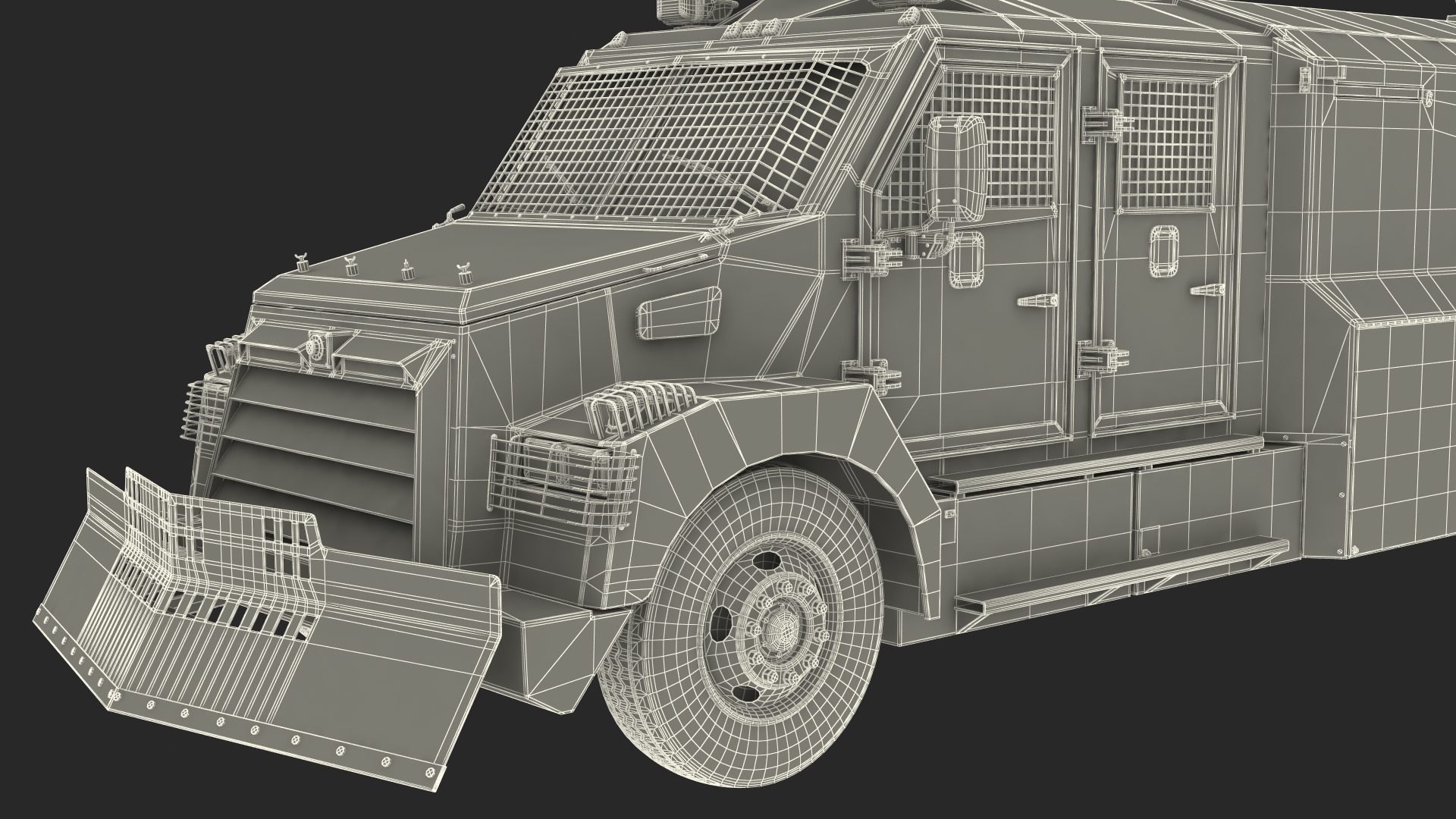 Anti Riot Vehicle White Simple Interior 3D model