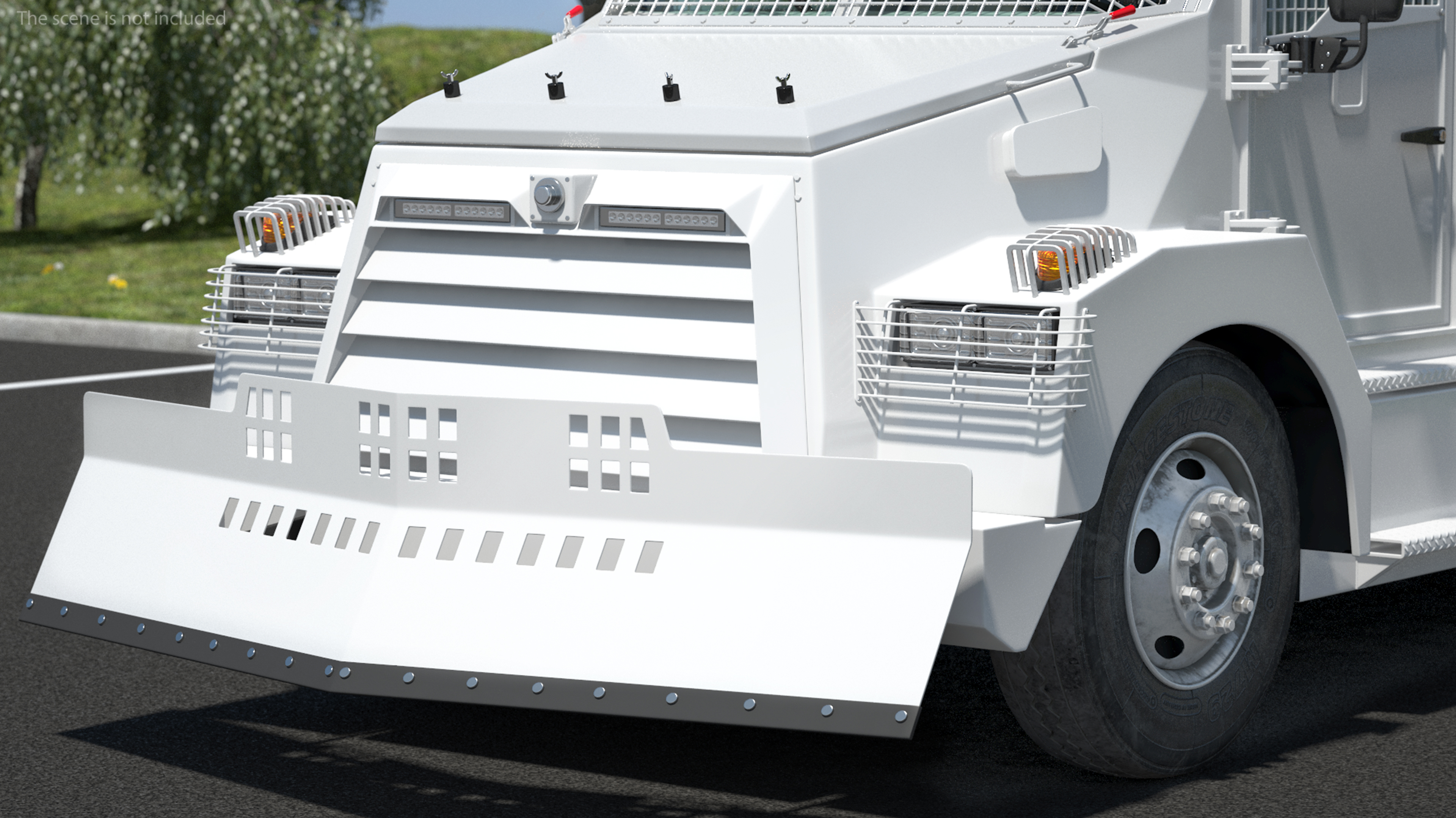 Anti Riot Vehicle White Simple Interior 3D model