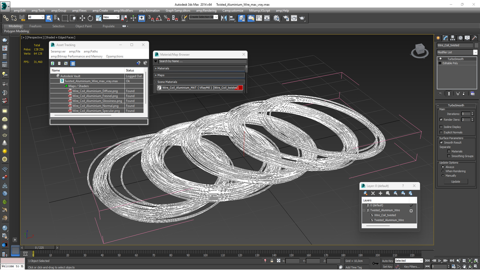 Twisted Aluminium Wire 3D