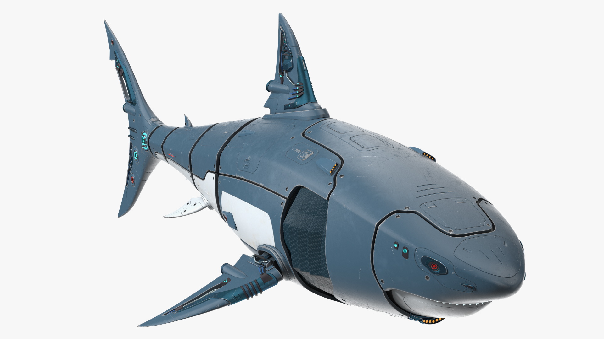 3D Shark Robot Rigged model