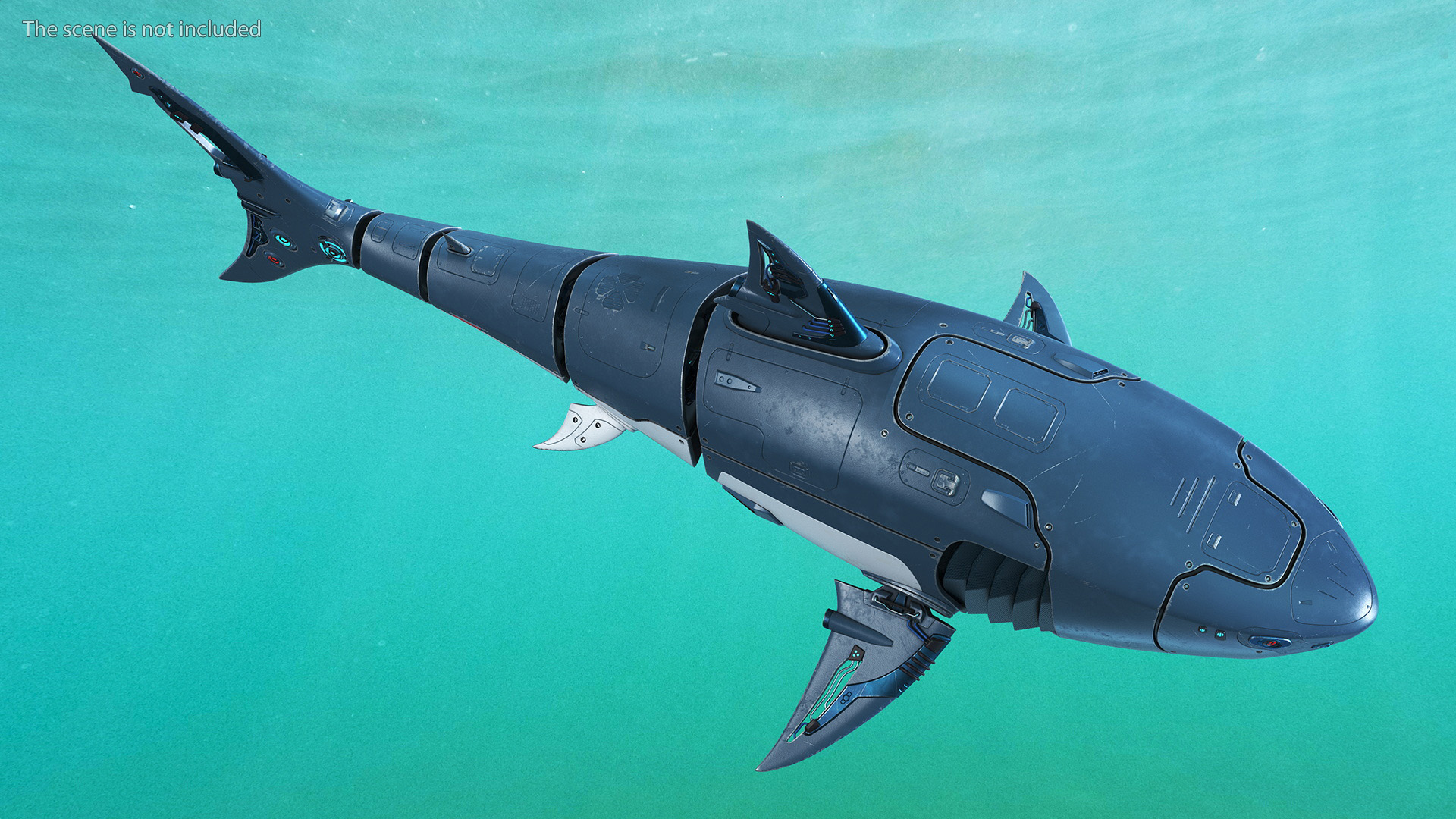 3D Shark Robot Rigged model