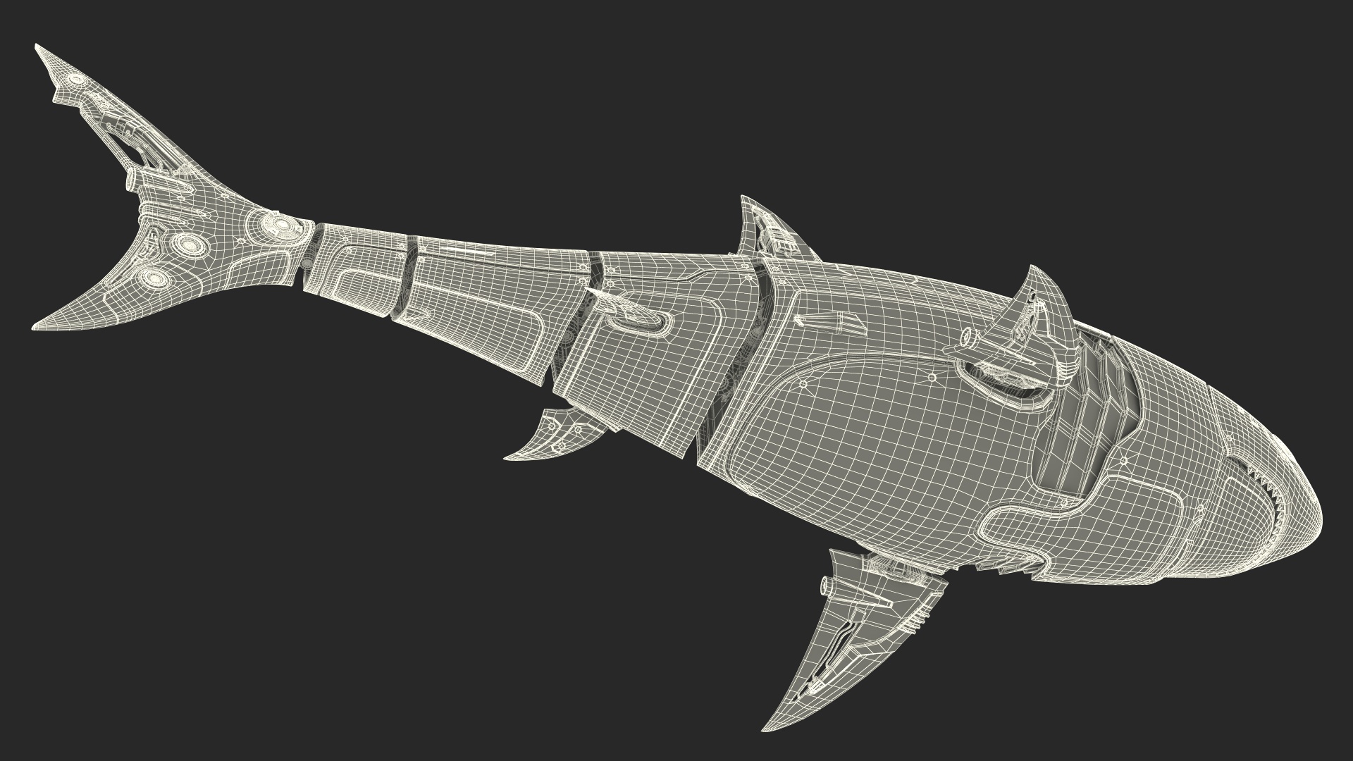 3D Shark Robot Rigged model