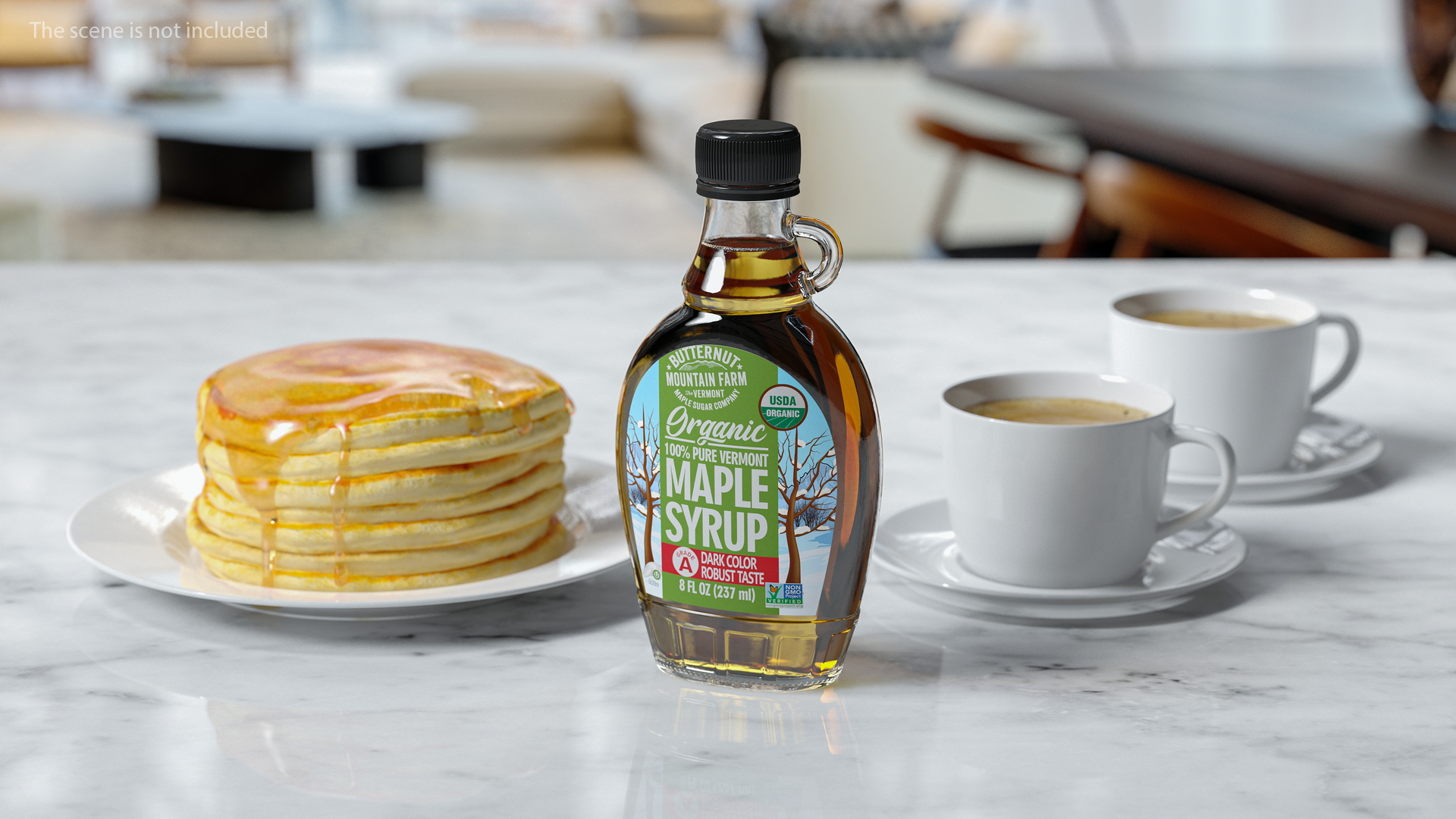 Organic Maple Syrup Glass Bottle 3D