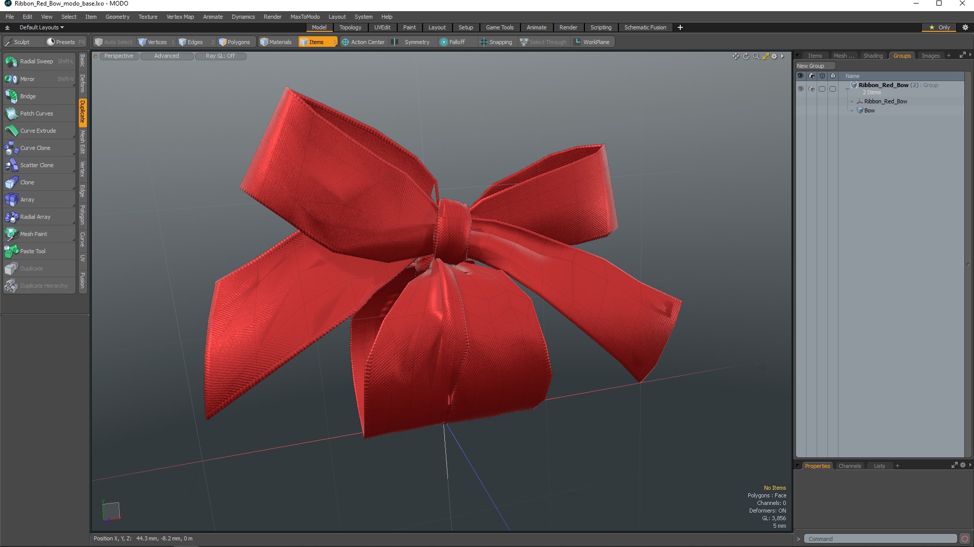 Ribbon Red Bow 3D model