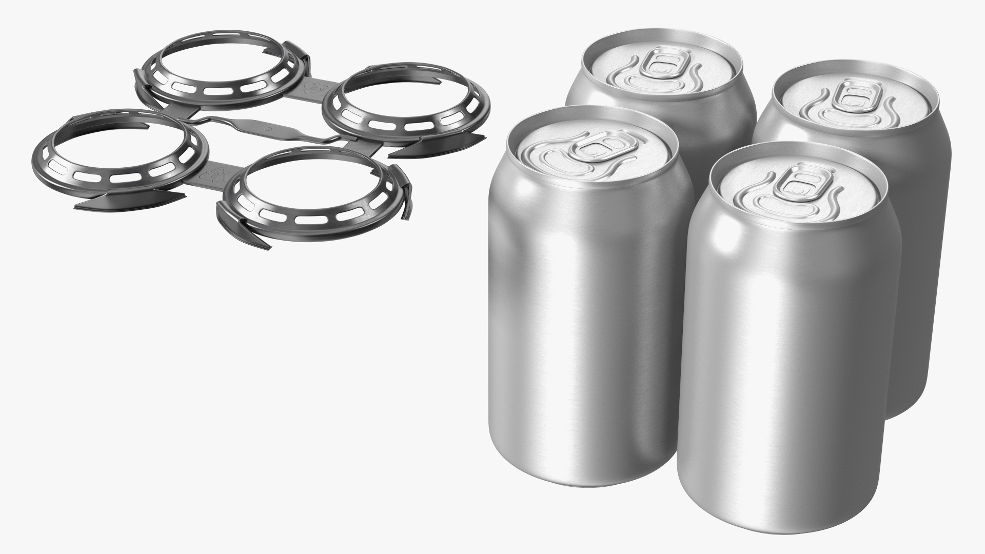 4 Soda Cans Plastic Rings Holder 3D