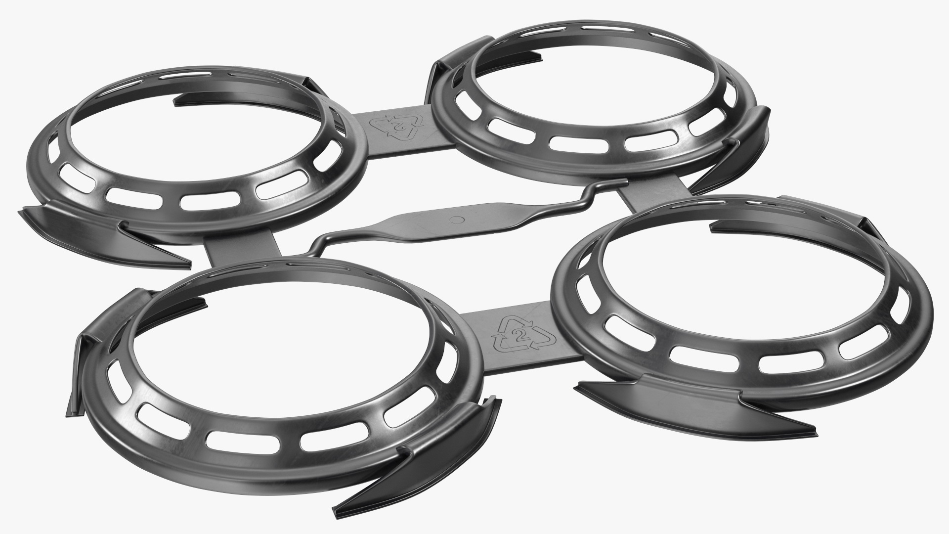 4 Soda Cans Plastic Rings Holder 3D