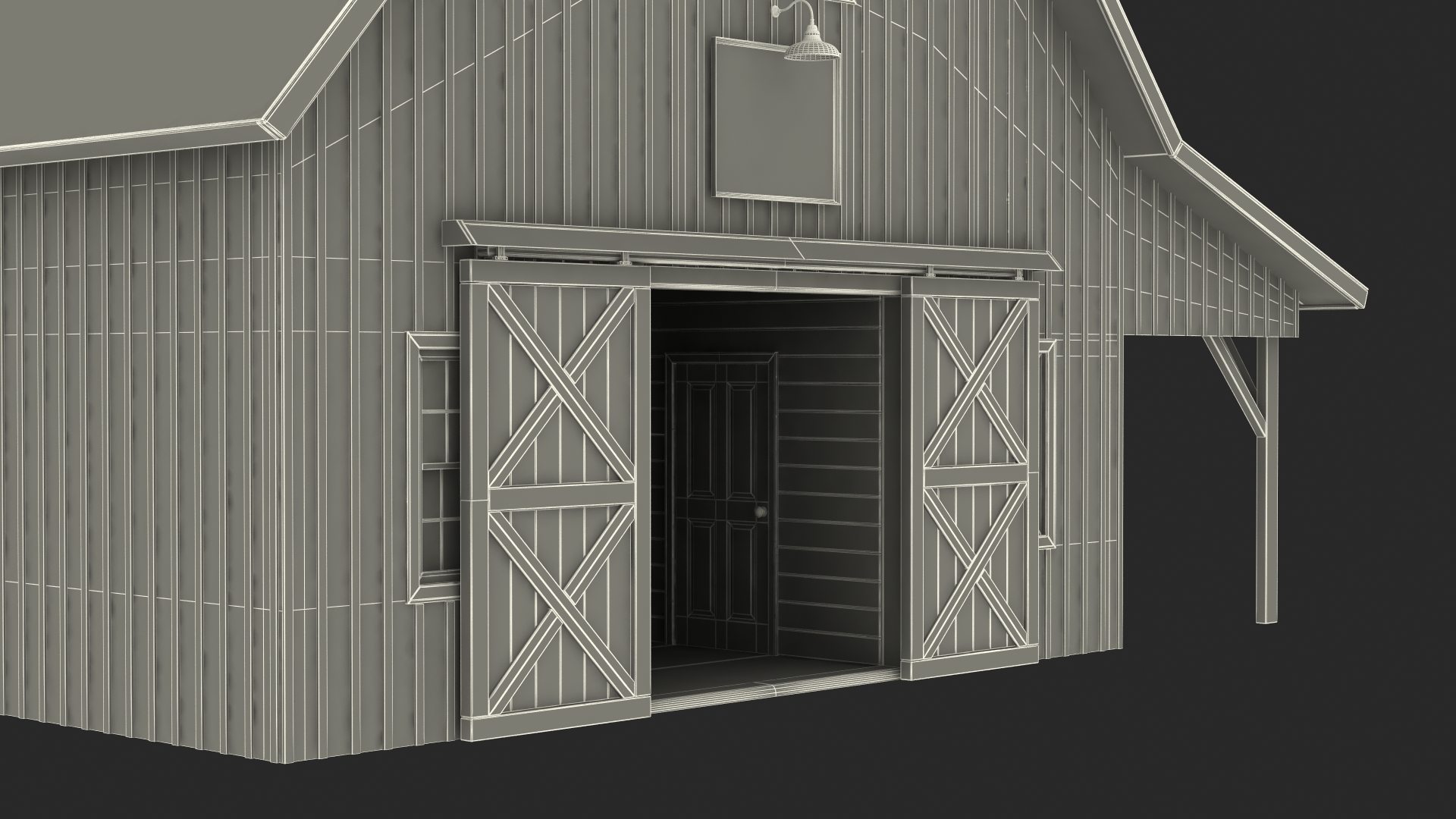 Traditional American Red Barn 3D model