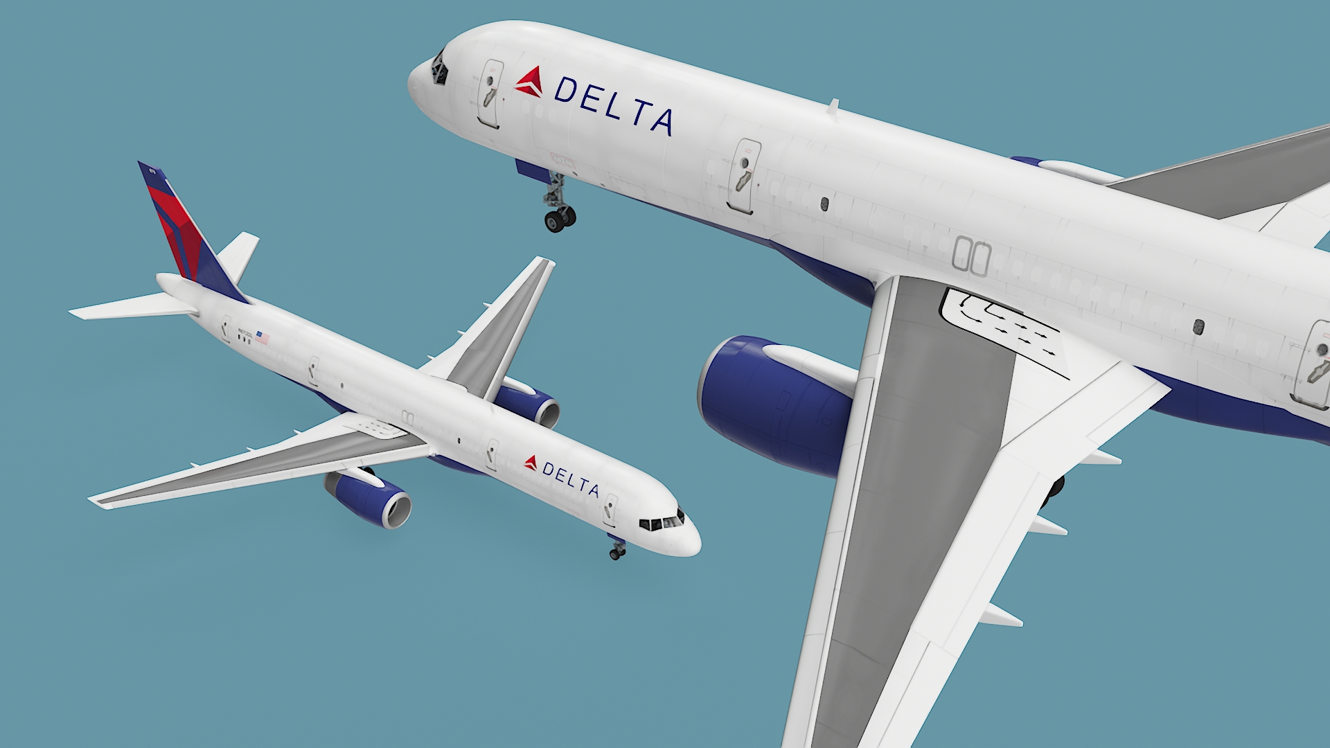 3D model Delta Airlines Boeing 757 Commercial Airliner