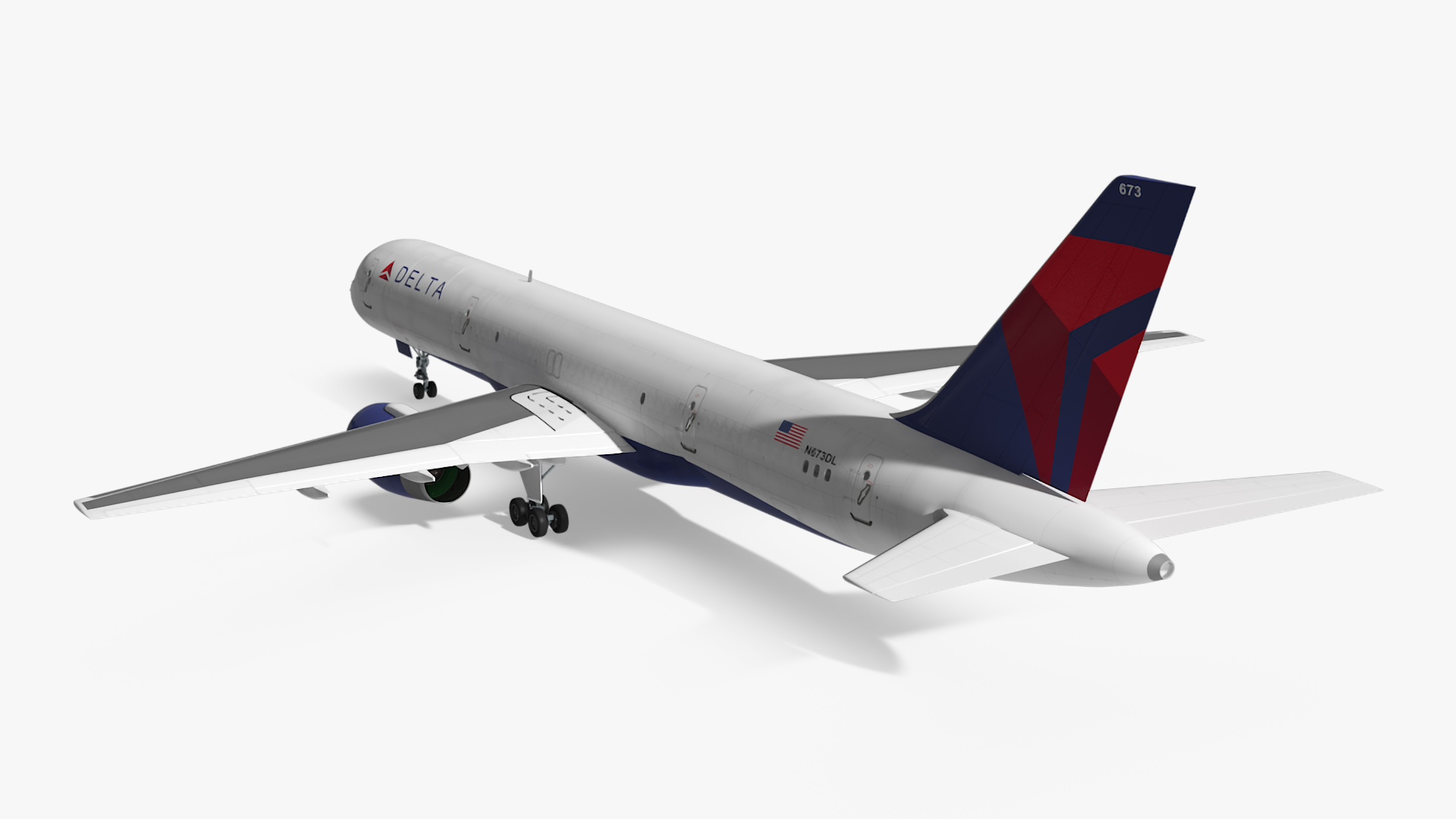 3D model Delta Airlines Boeing 757 Commercial Airliner