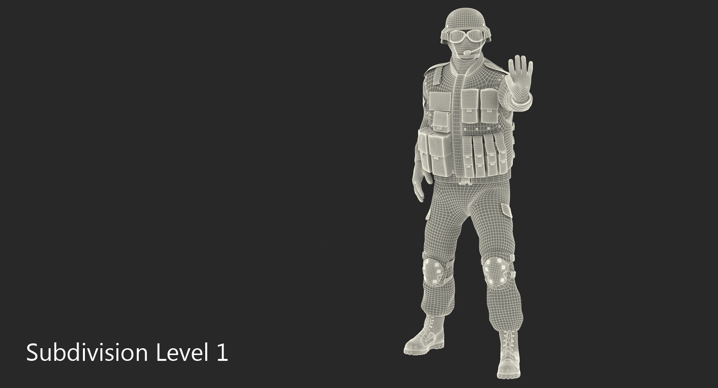 3D SWAT Policeman 2 Rigged model